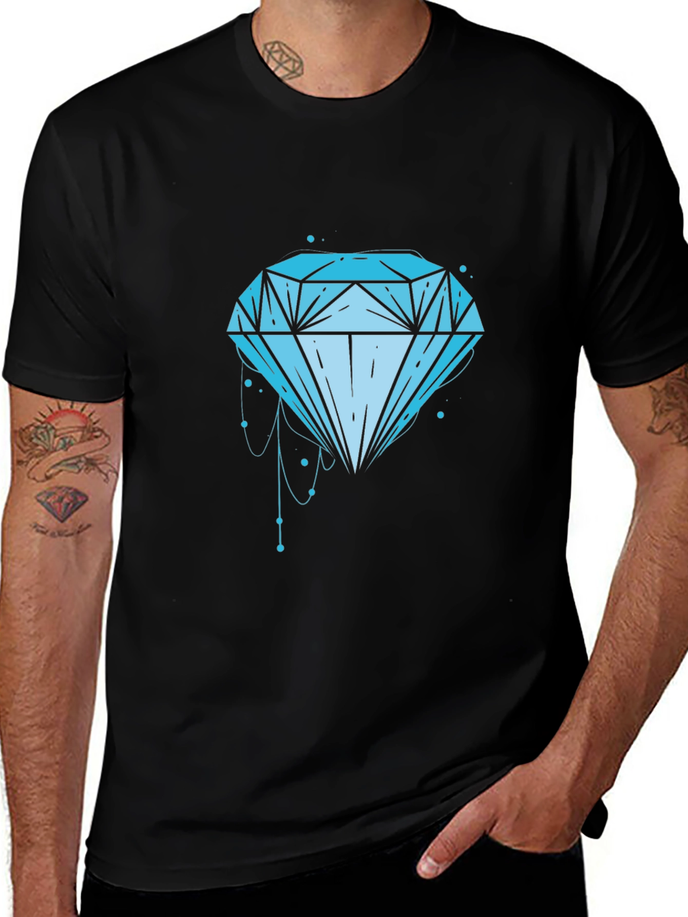 Variant 2 of Diamond Graphic Black T-Shirt