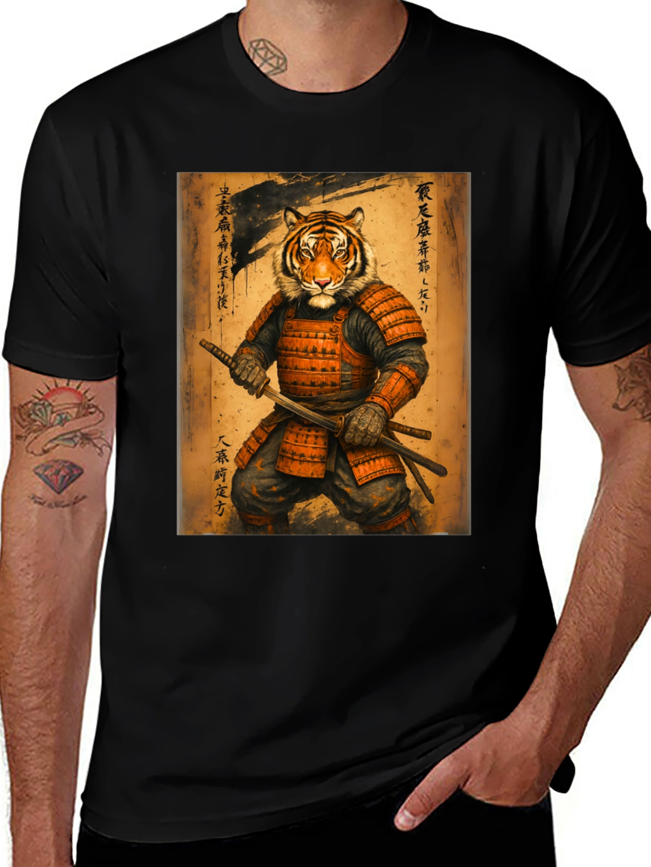 Variant 2 of Samurai Tiger Graphic Tee - Unique Art Shirt