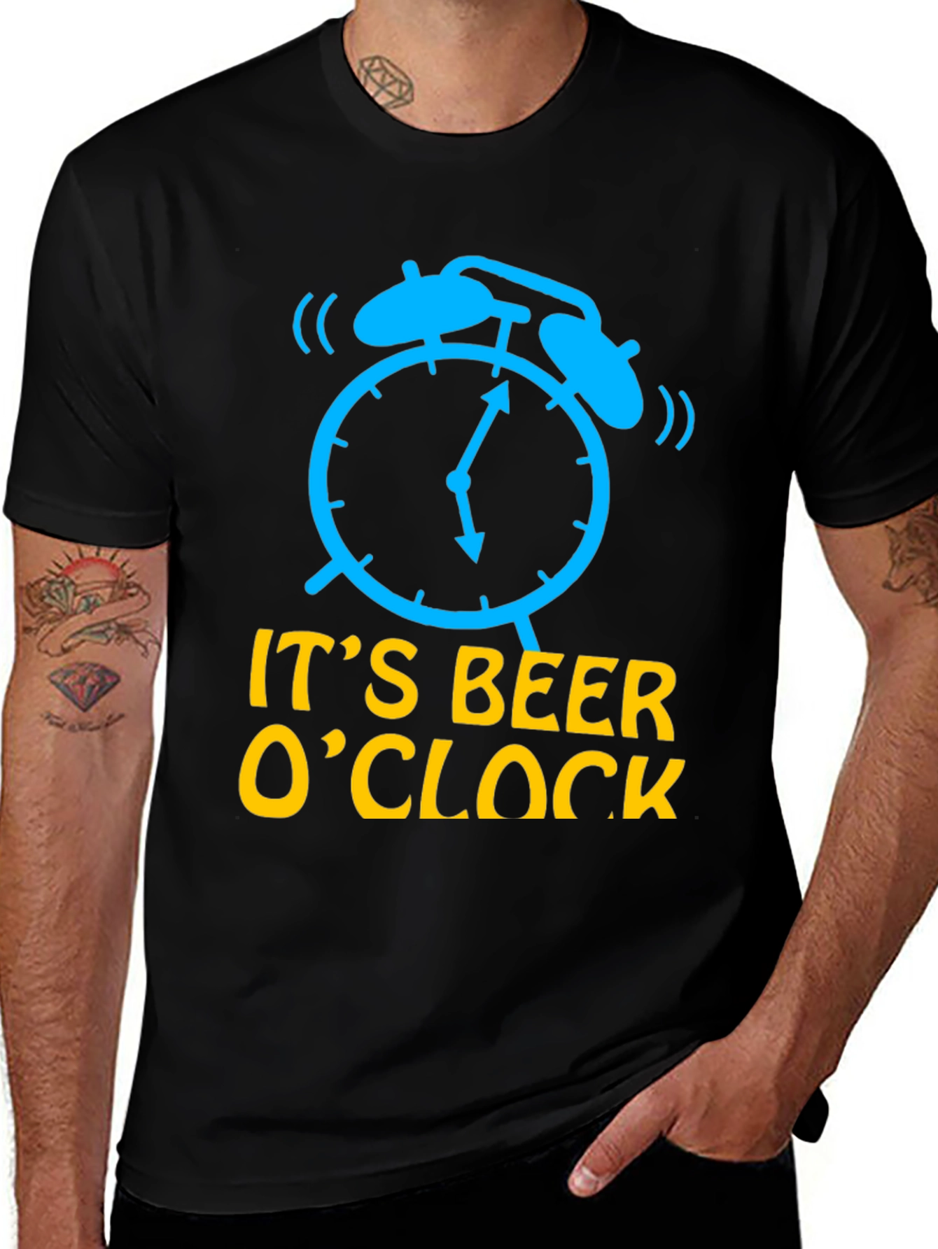 Variant 11 of It's Beer O'Clock Men's Black T-Shirt