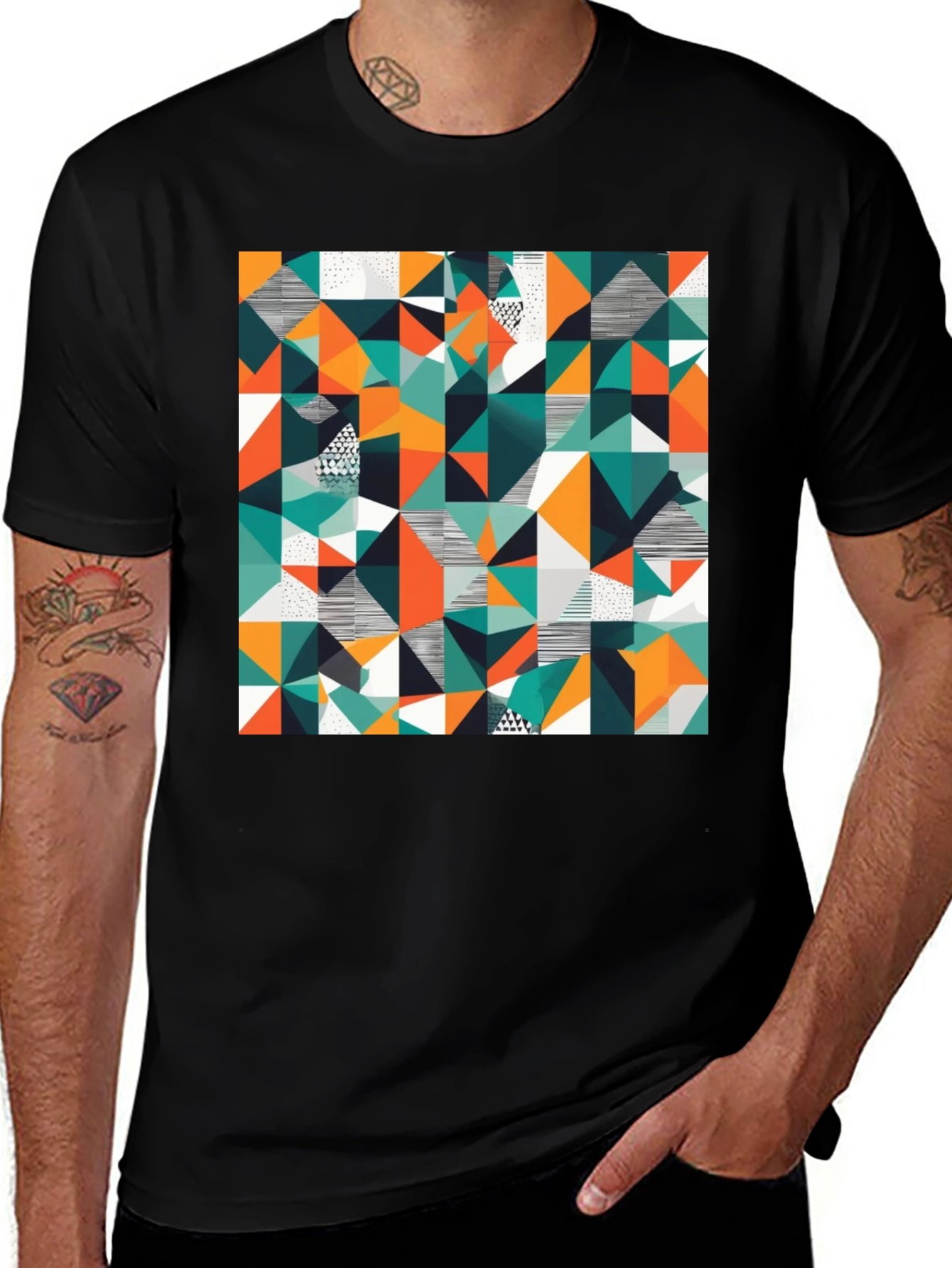 Variant 18 of Geometric Pattern T-Shirt - Abstract Design Tee