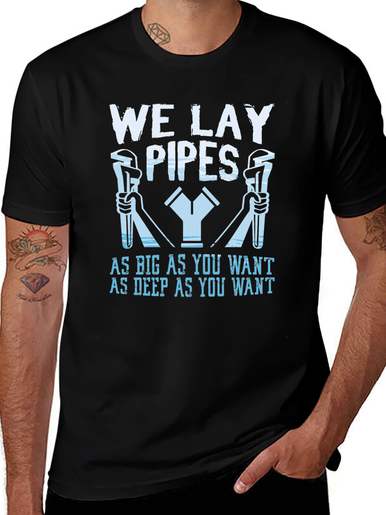 Variant 5 of We Lay Pipes Funny Plumber T-Shirt