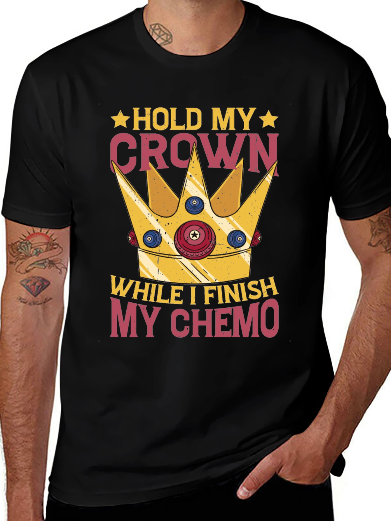 Black Hold My Crown Chemo T-Shirt main image
