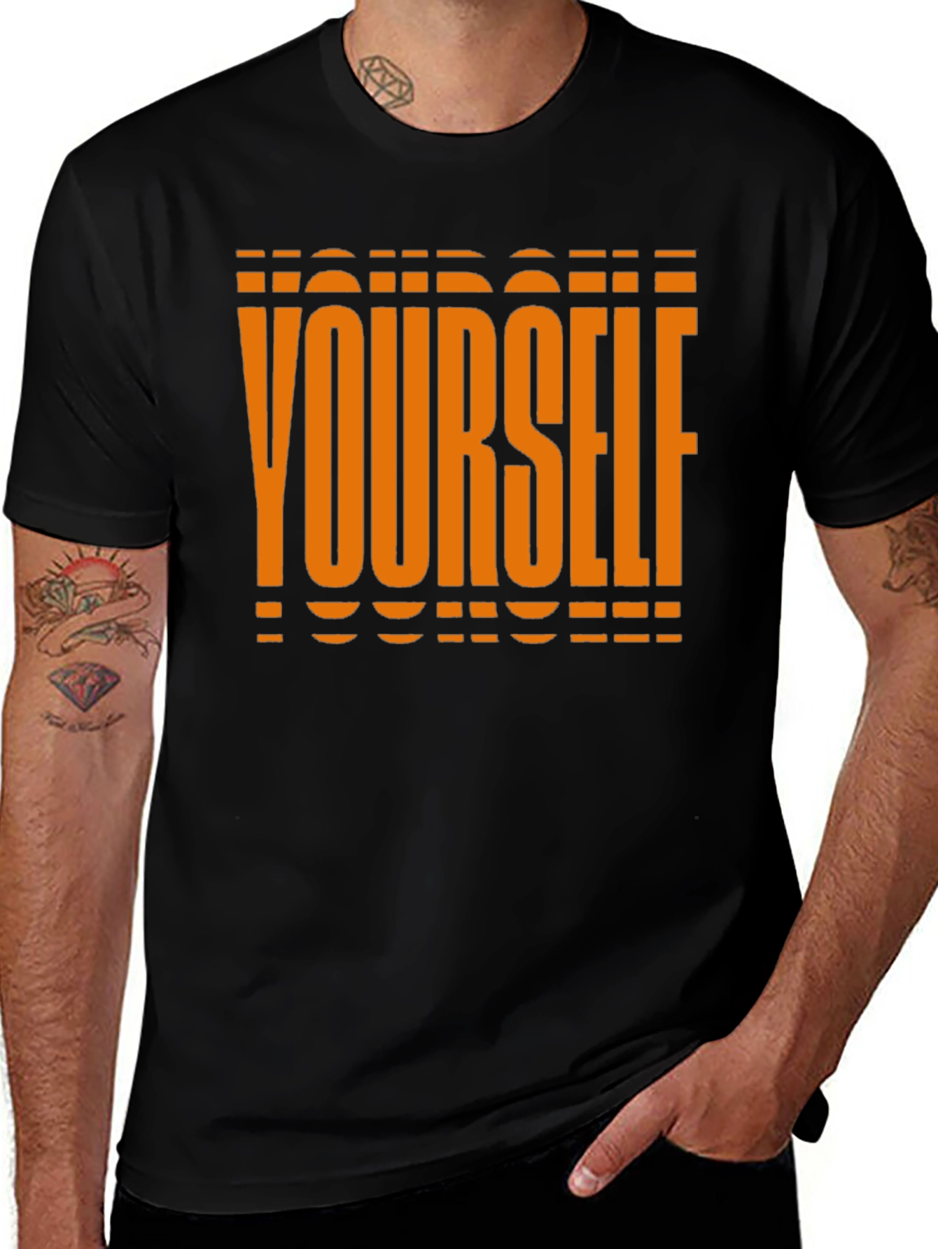 Variant 18 of YOURSELF Graphic Print Crew Neck T-Shirt