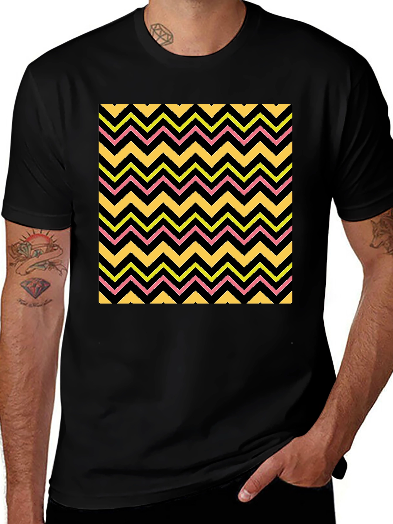 Variant 18 of Zigzag Print T-Shirt - Funky Pattern Tee