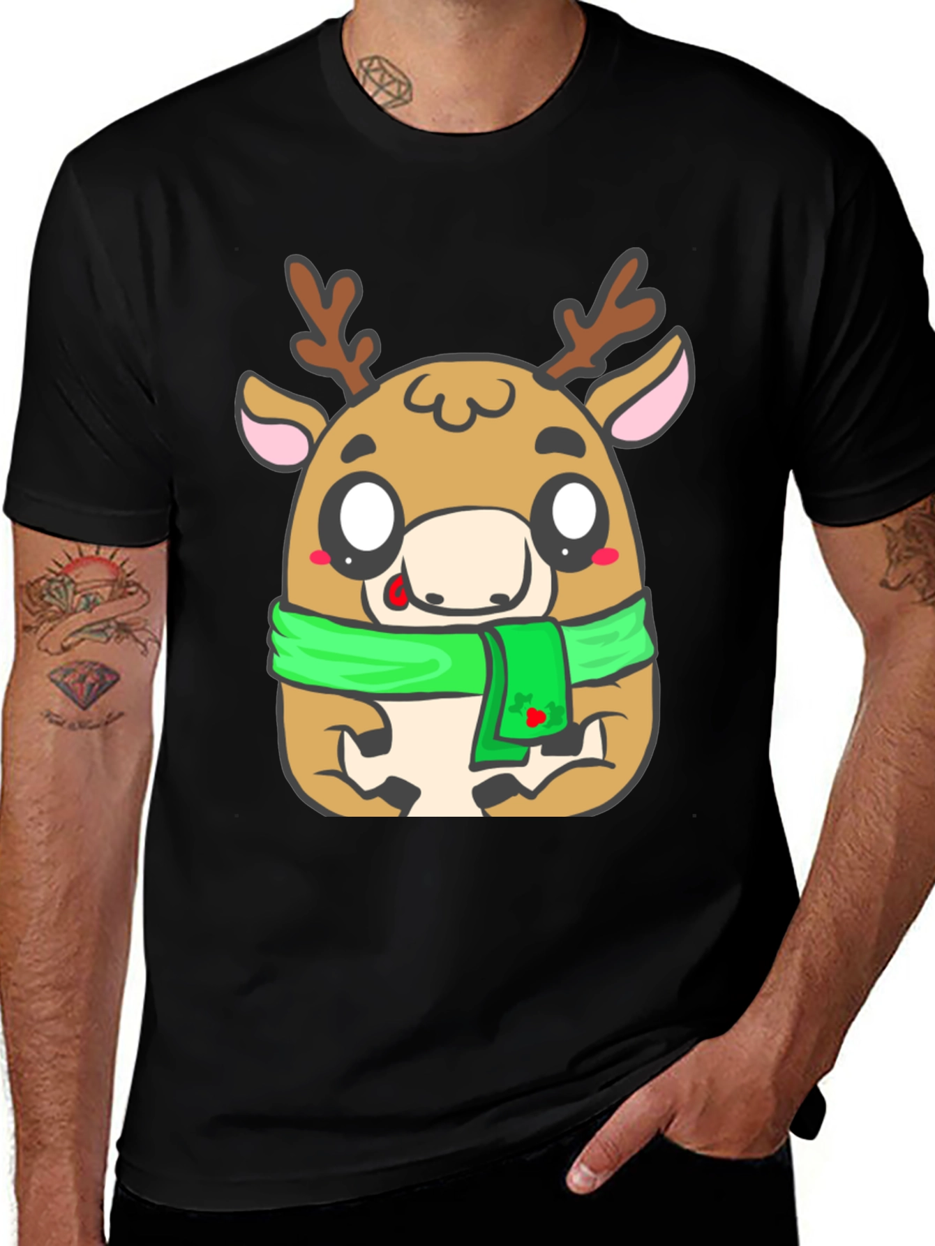 Variant 26 of Reindeer Graphic Tee - Cute Christmas Style
