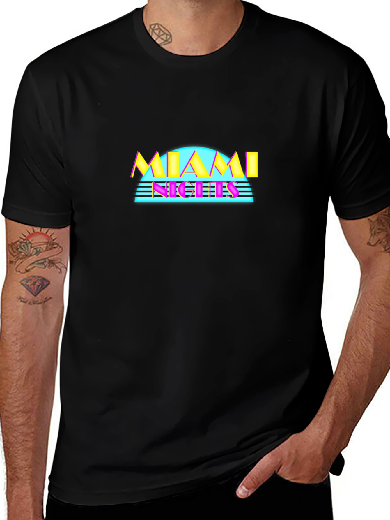 Variant 15 of Miami Nights Graphic Tee - Retro Style