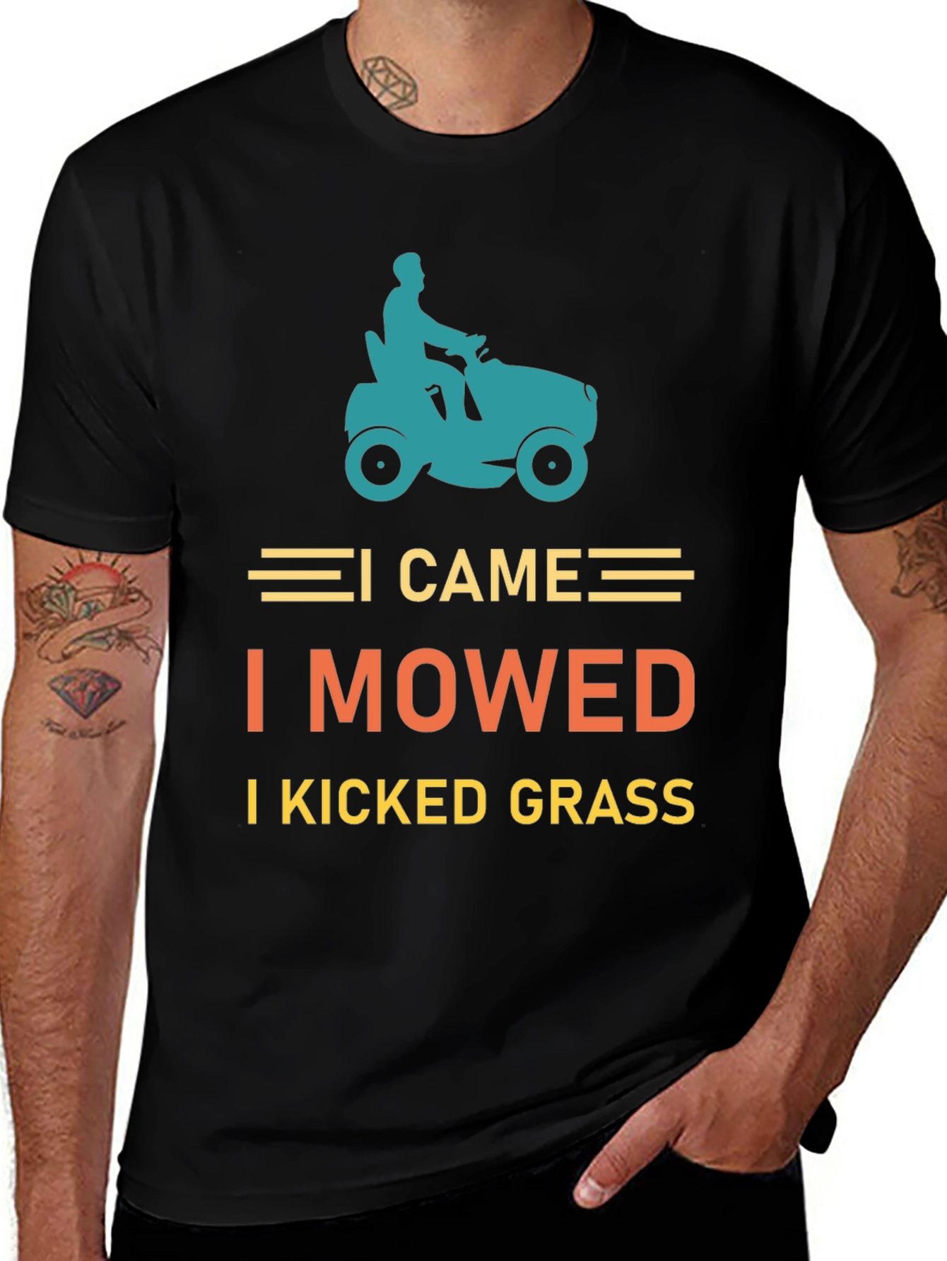 Variant 18 of I Came I Mowed T-Shirt Lawn Mowing