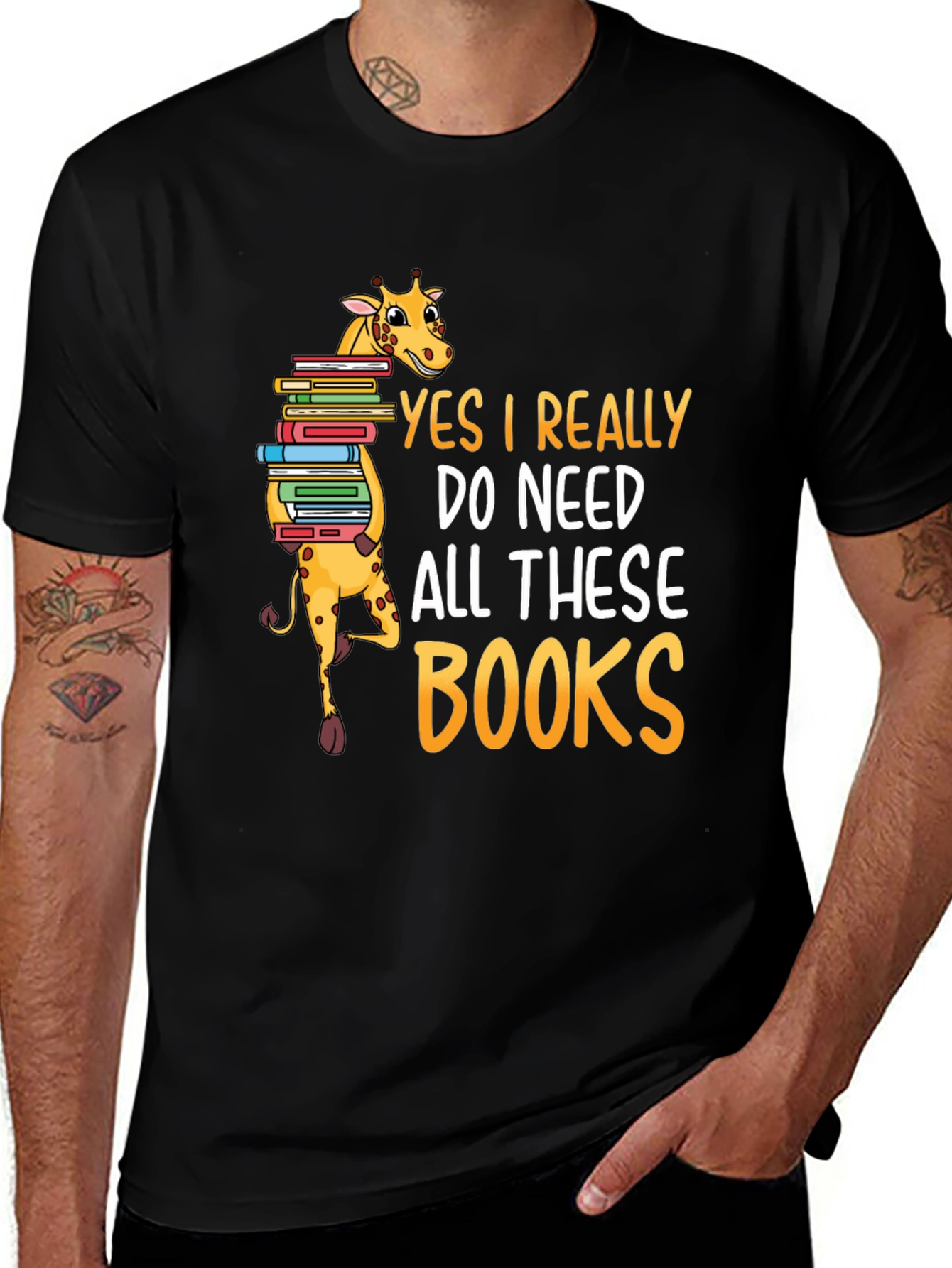 Variant 4 of Giraffe Lover Reader Funny Books T-Shirt