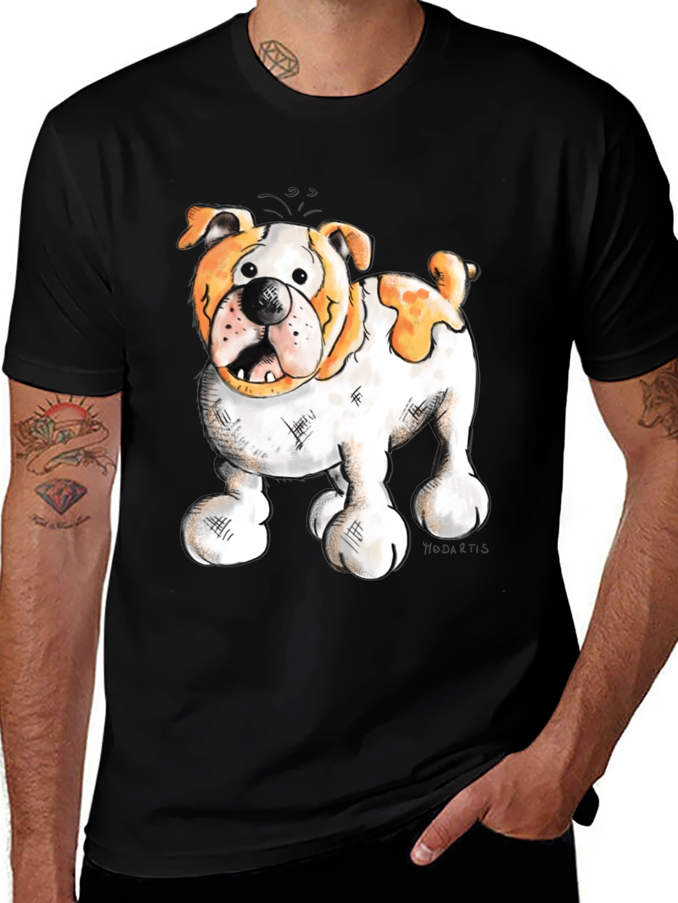 Variant 14 of Bulldog Cartoon Graphic T-Shirt