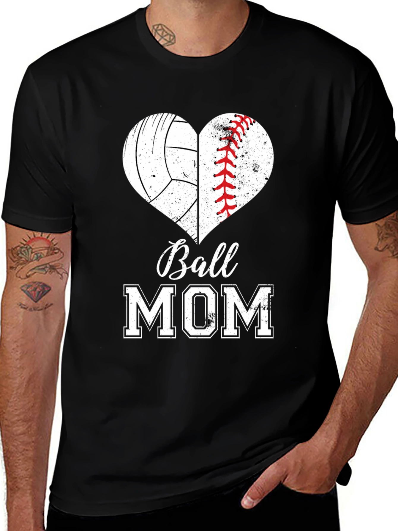 Ball Mom Heart Graphic Tee