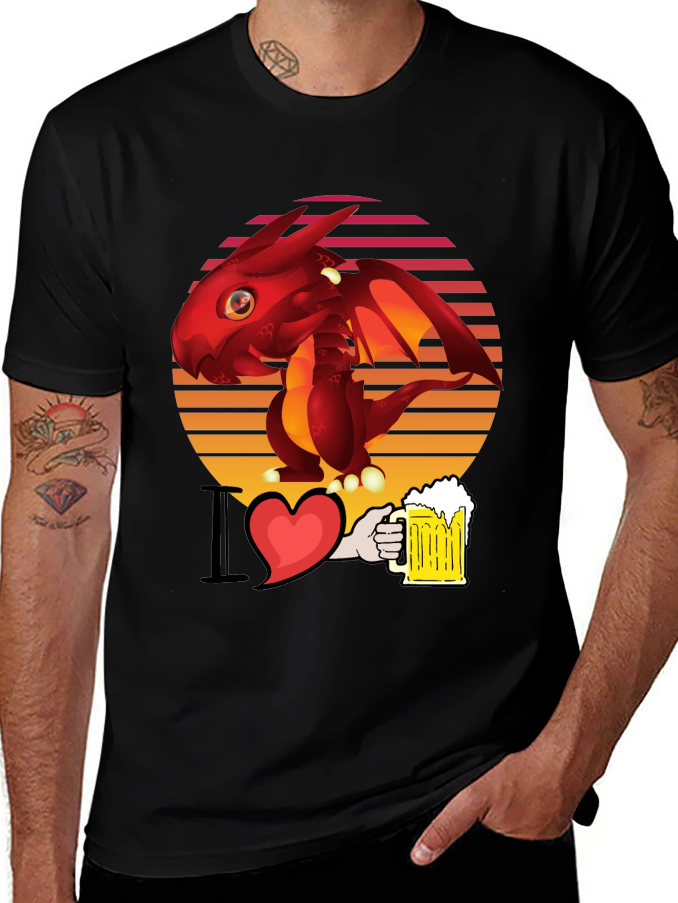 Variant 22 of I Love Dragons and Beer T-Shirt