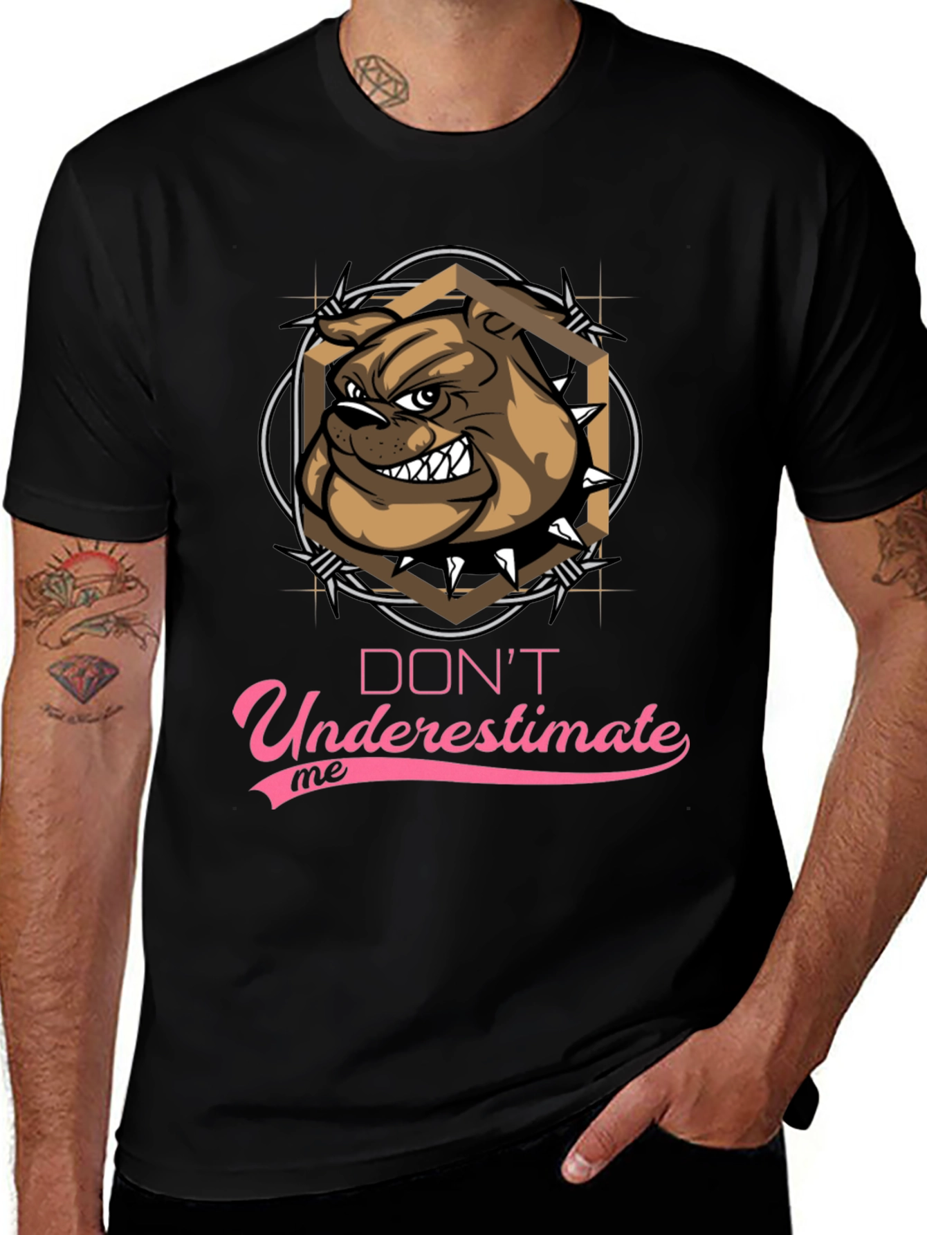 Variant 17 of Don't Underestimate Me Bulldog Graphic Tee