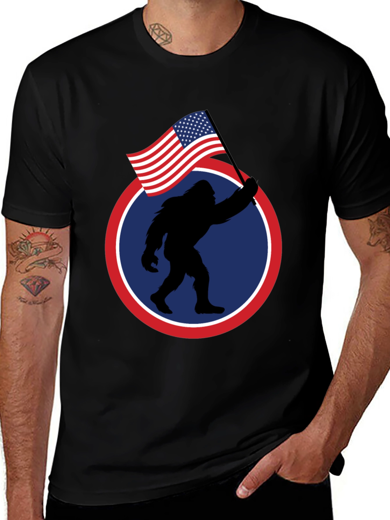 Variant 24 of Sasquatch American Flag T-Shirt
