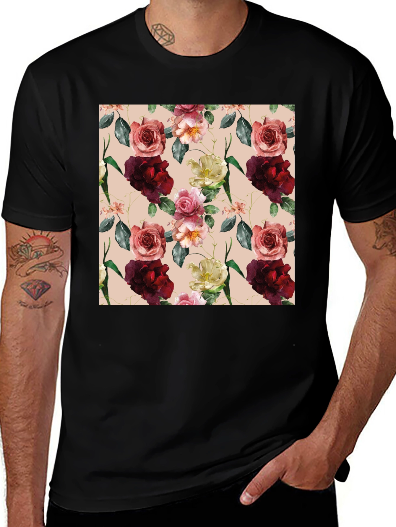 Variant 23 of Floral Print T-Shirt for Men