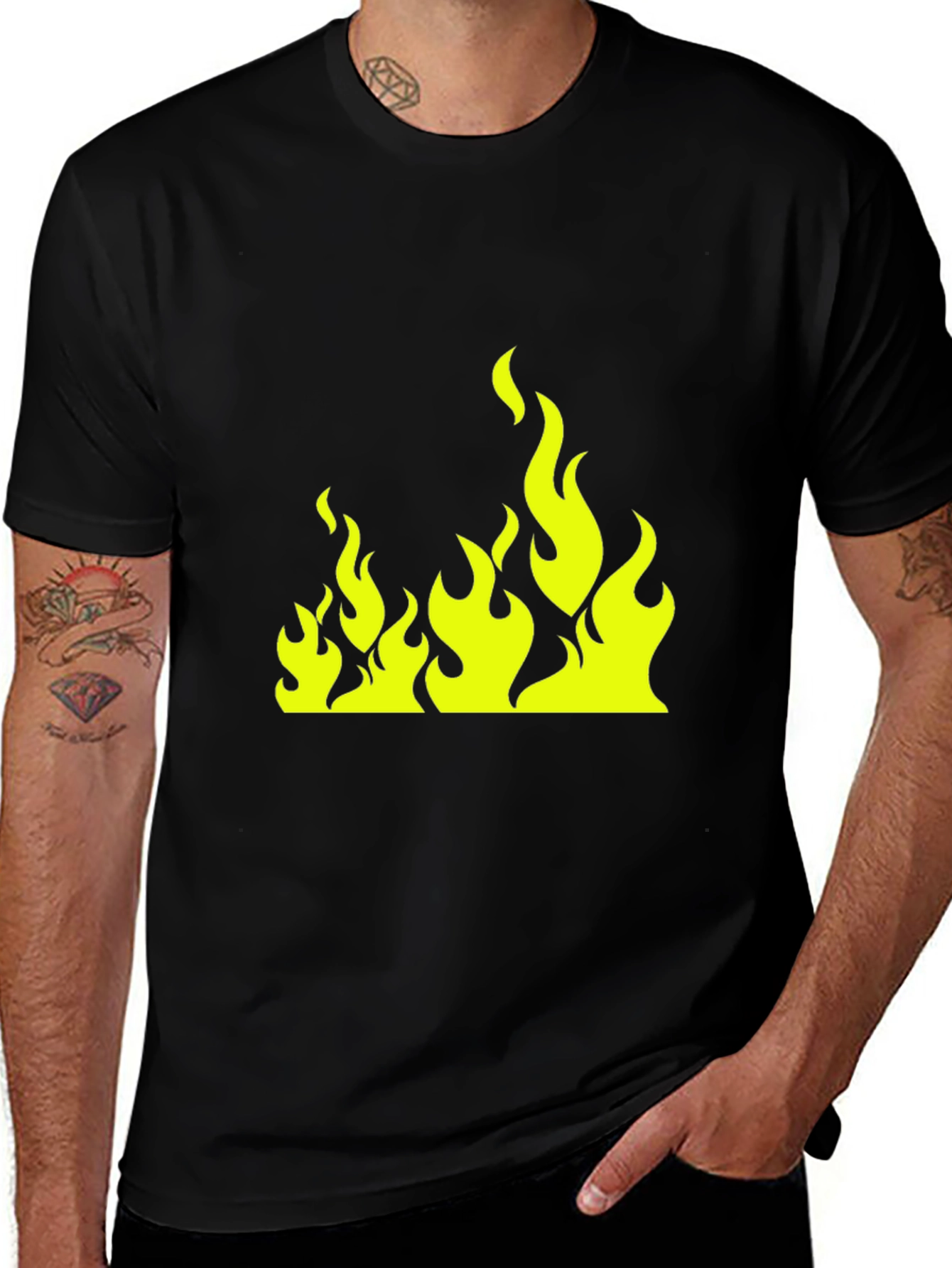 Variant 11 of Flame Graphic Black T-Shirt