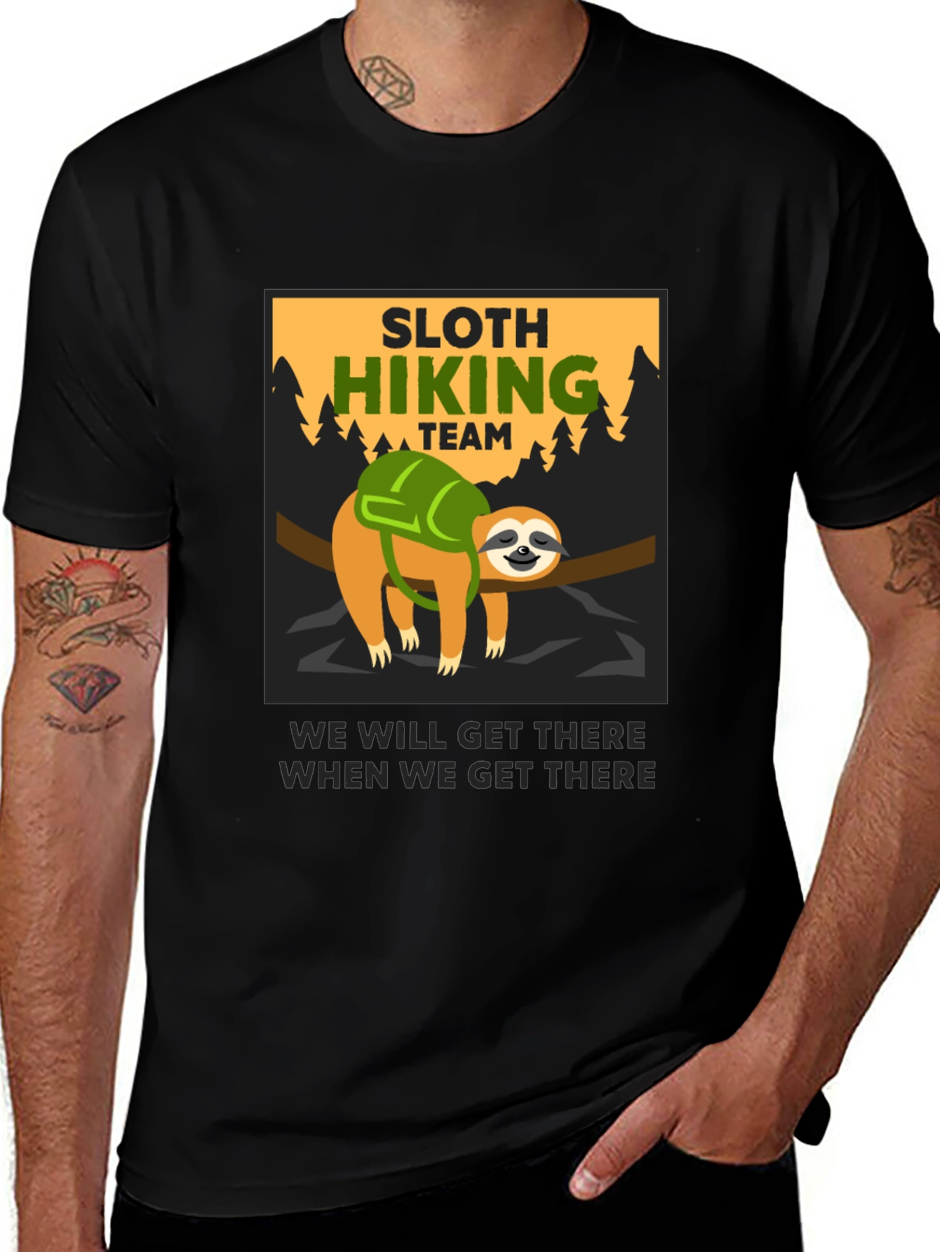 Variant 4 of Sloth Hiking Team T-Shirt - Slow & Steady Wins!