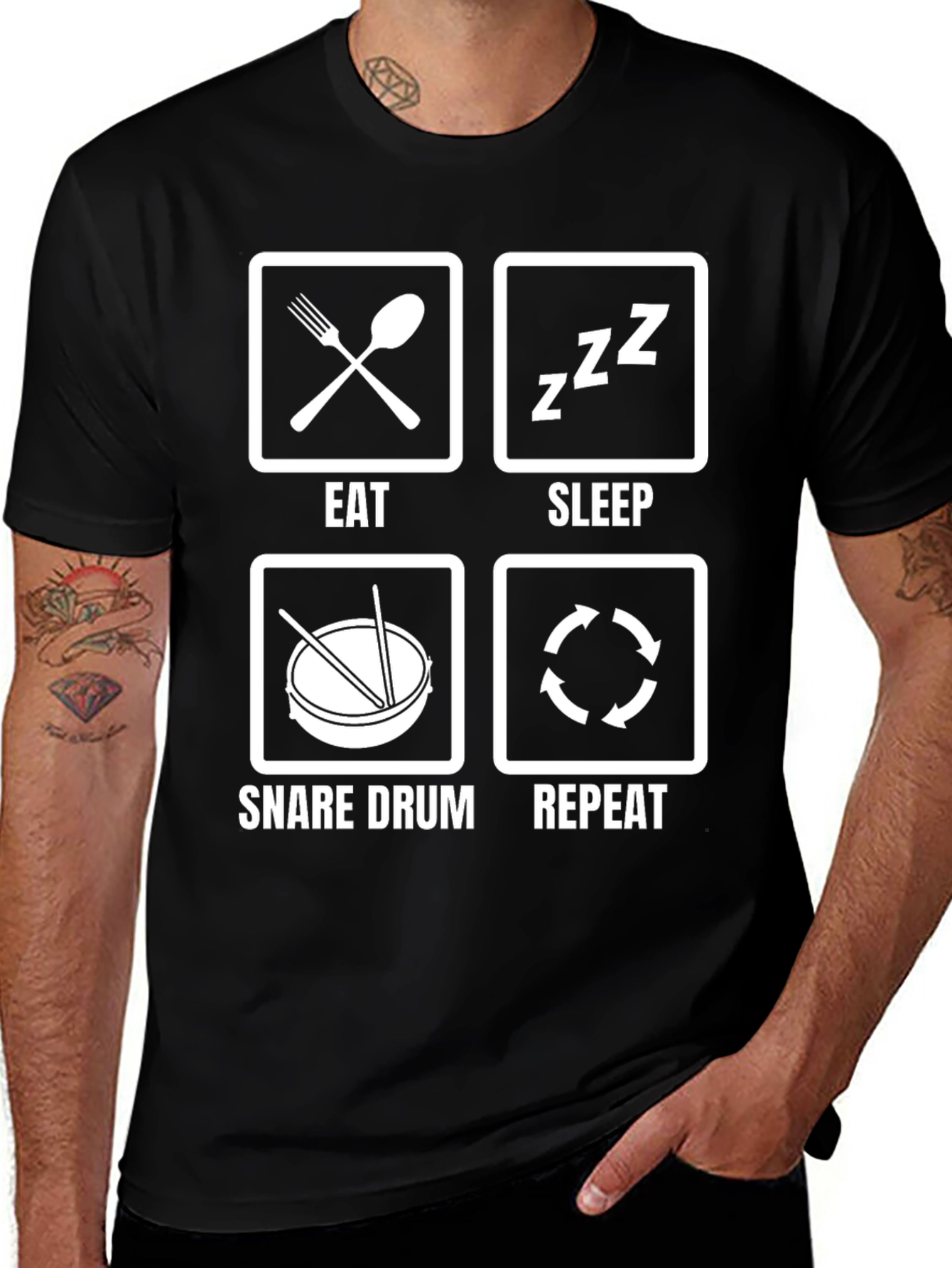 Variant 16 of Eat Sleep Snare Drum Repeat T-Shirt