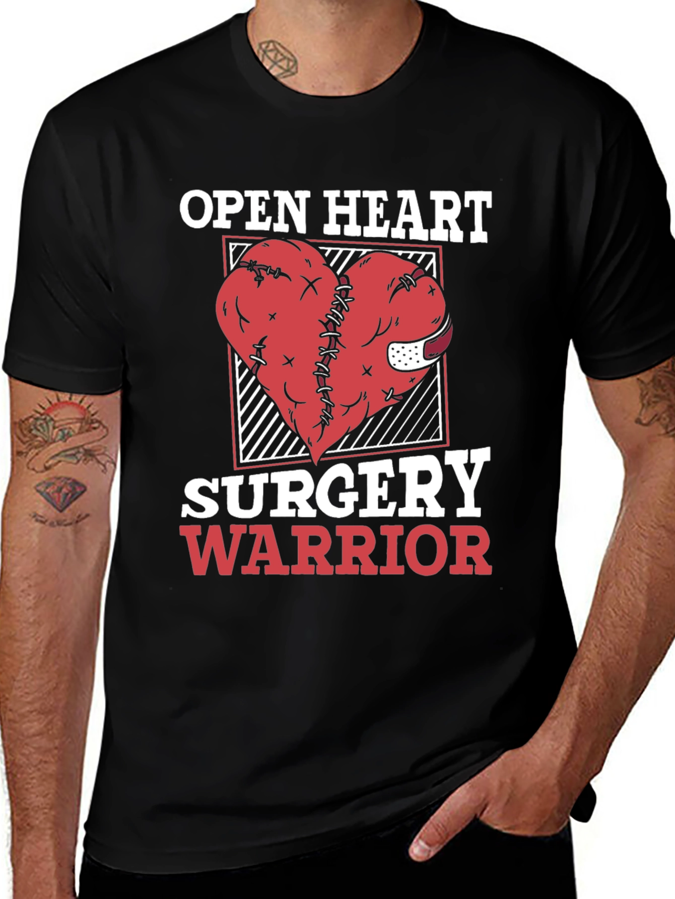 Variant 25 of Open Heart Surgery Warrior Graphic Tee