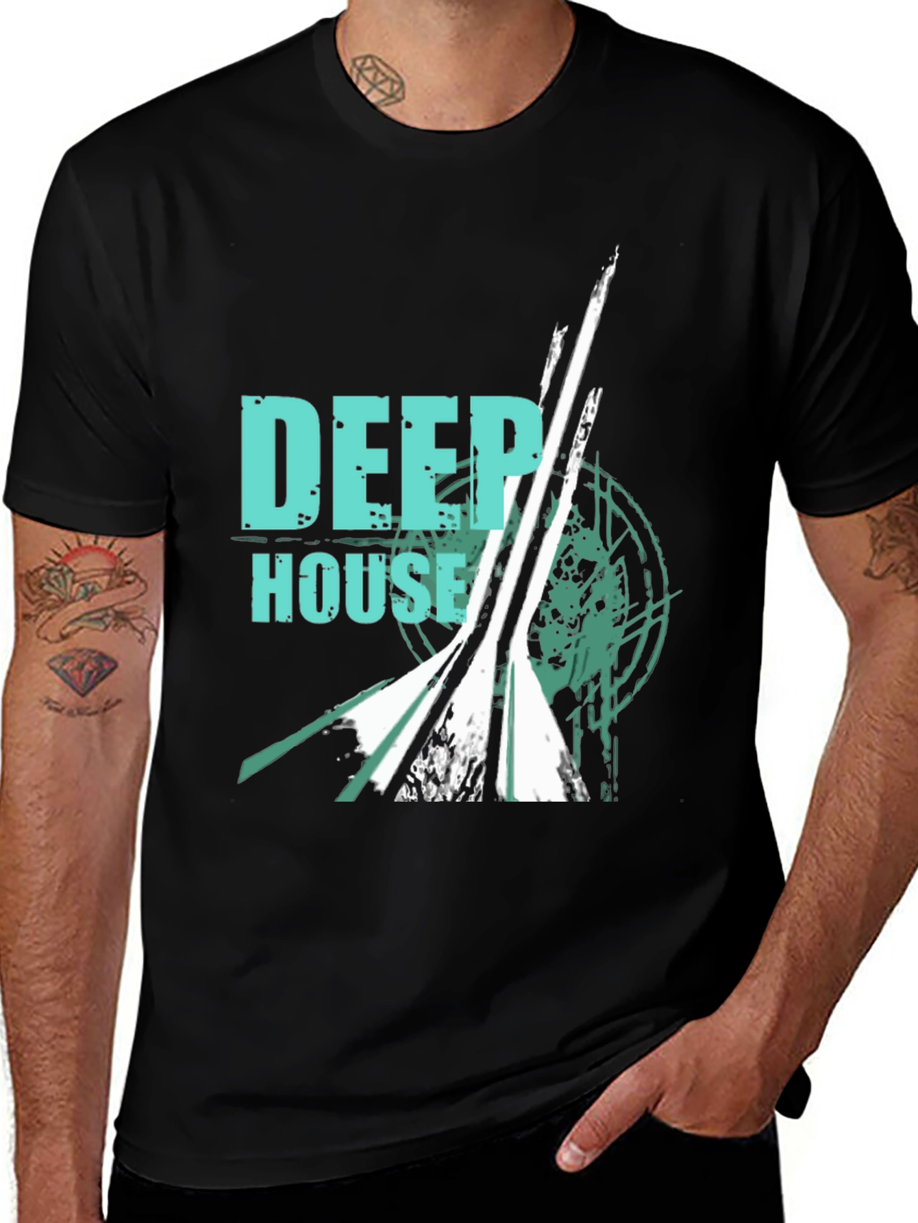 Variant 17 of Deep House Graphic Black T-Shirt