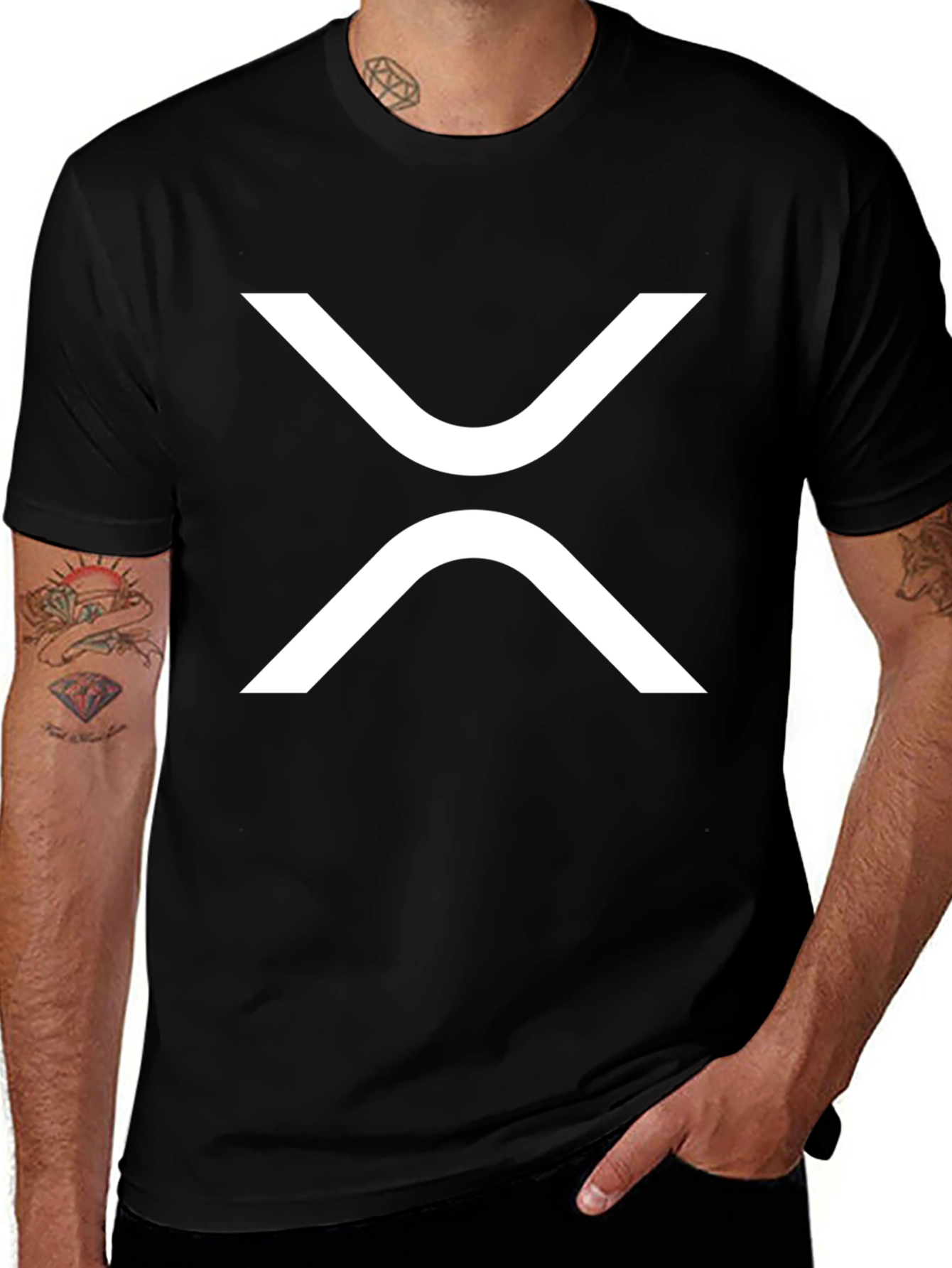 Variant 26 of Ripple Crypto Black T-Shirt - Modern Graphic Tee