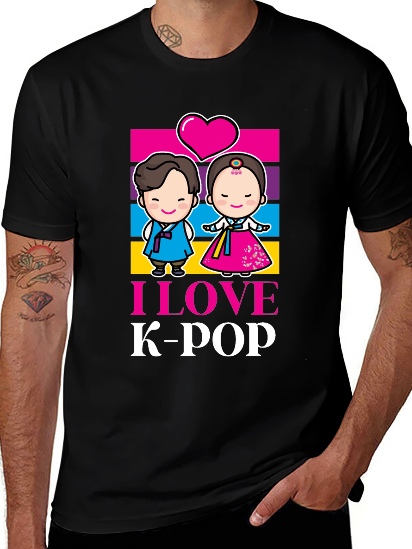 I Love K-Pop Graphic T-Shirt Korean Music Tee