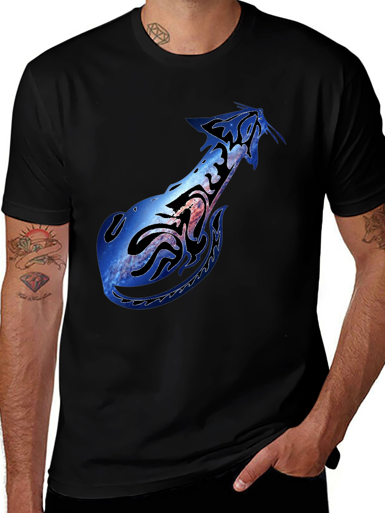 Variant 21 of Galaxy Stingray Graphic Black T-Shirt