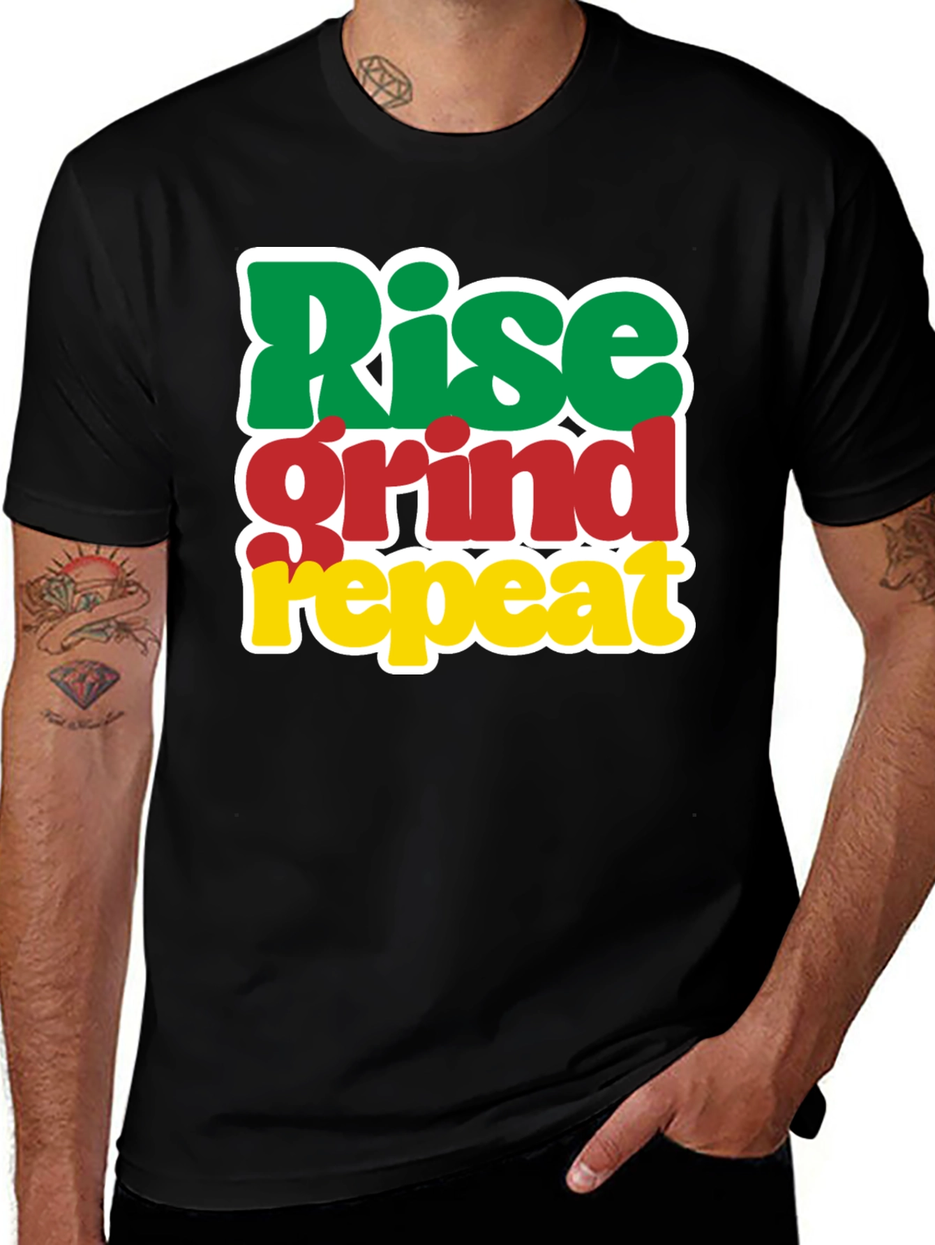 Variant 3 of Rise Grind Repeat Graphic Tee - Black
