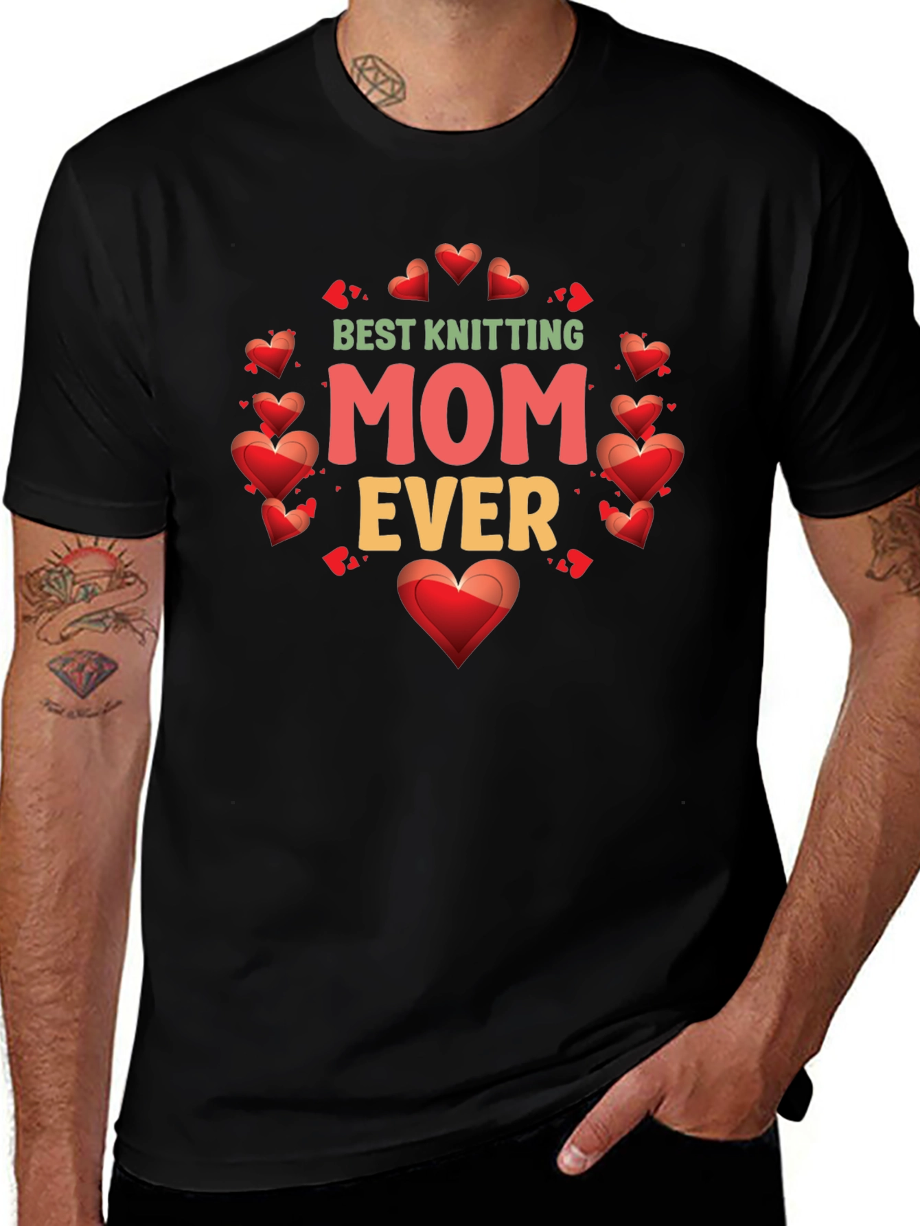 Variant 13 of Best Knitting Mom Ever T-Shirt - Heart Design