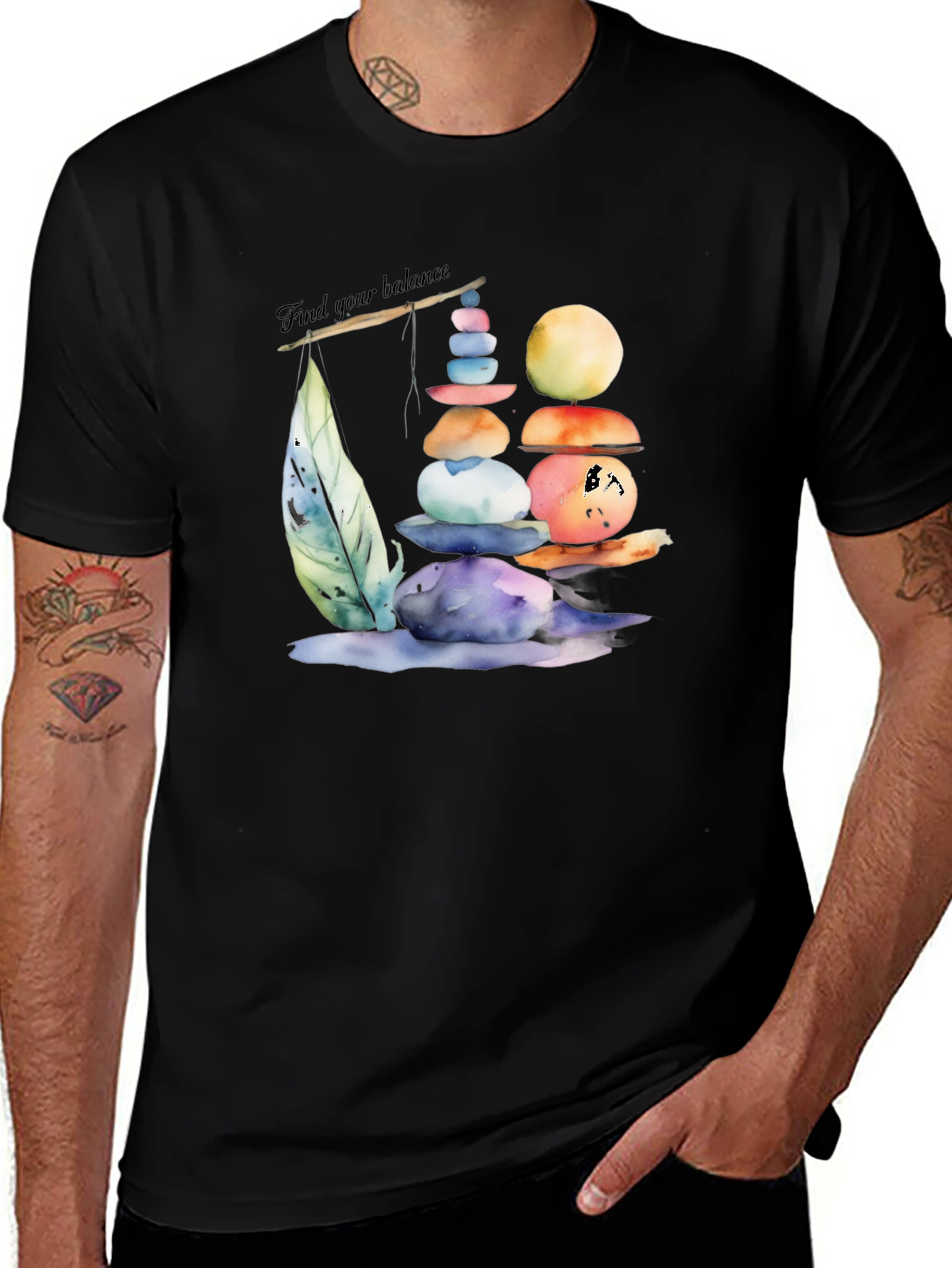 Variant 27 of Zen Balance Stacked Stones T-Shirt