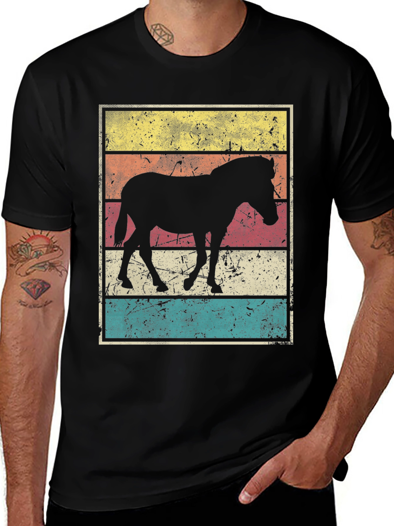 Variant 6 of Retro Horse Silhouette Graphic Tee