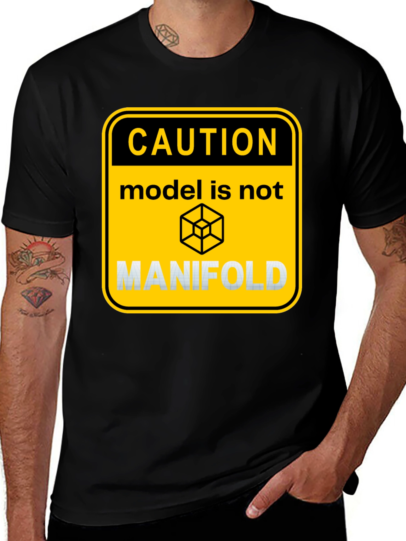 Variant 17 of Caution Model Manifold Graphic T-Shirt