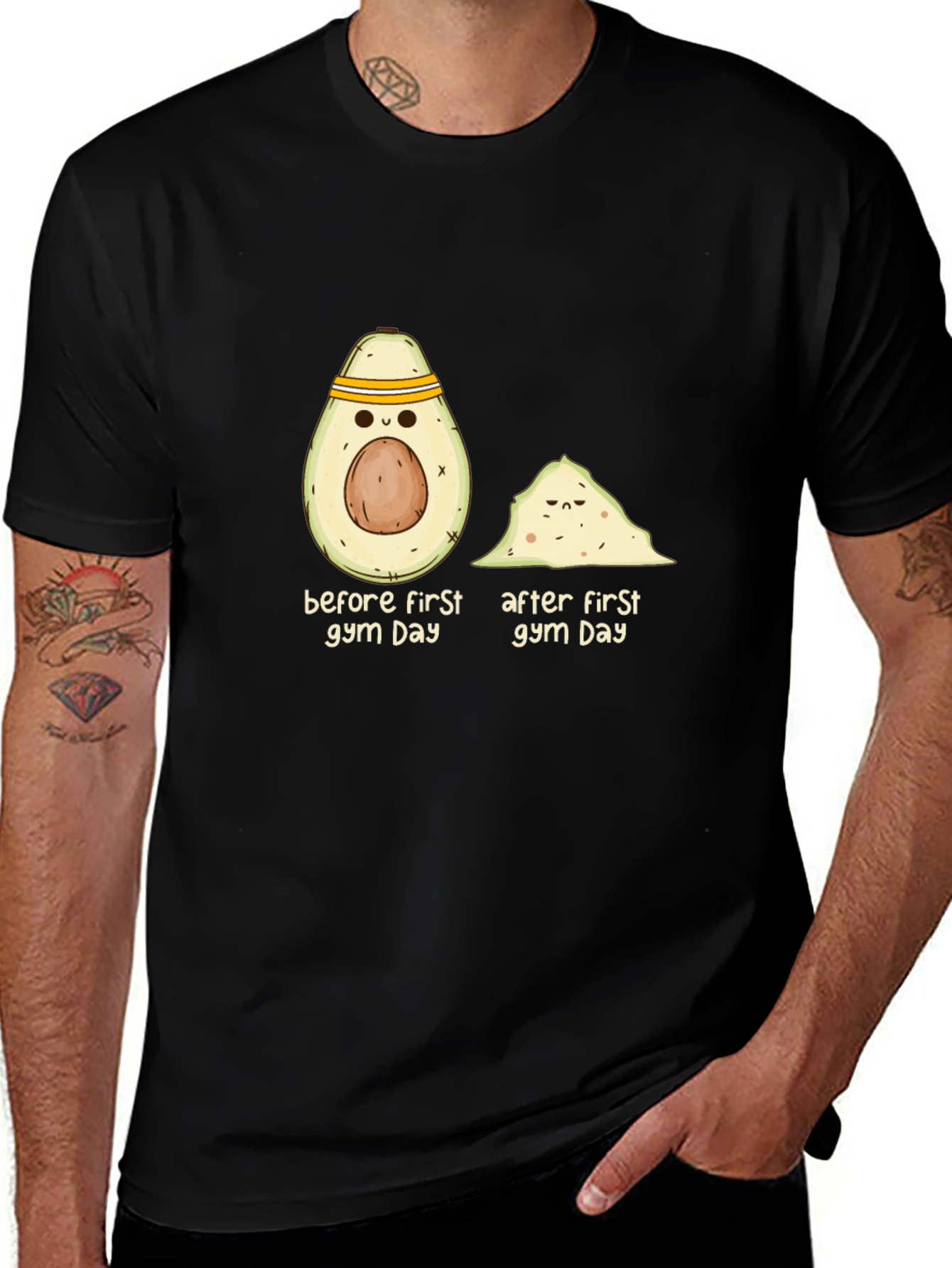 Funny Gym Avocado Black T-Shirt