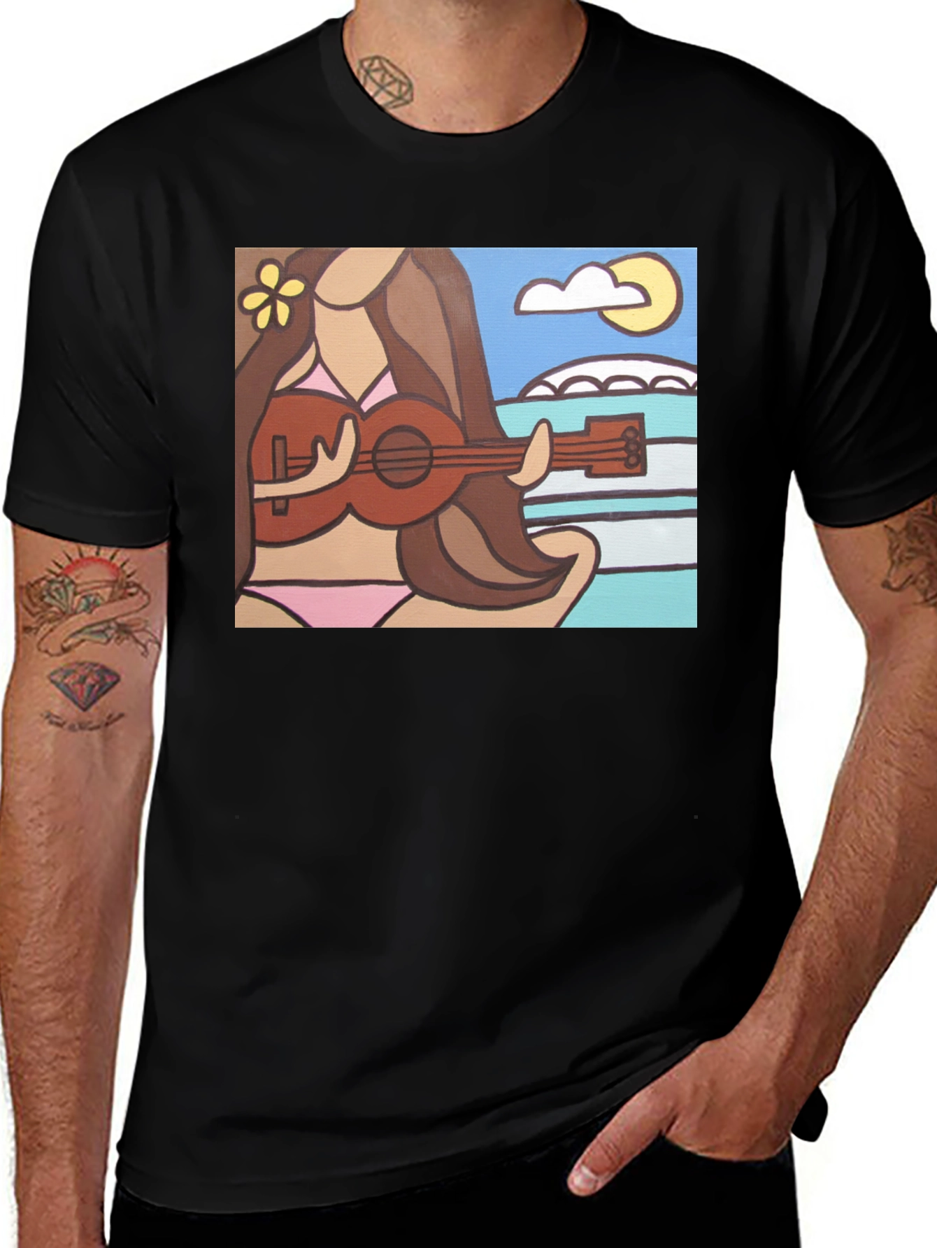 Variant 9 of Ukulele Girl Graphic Tee