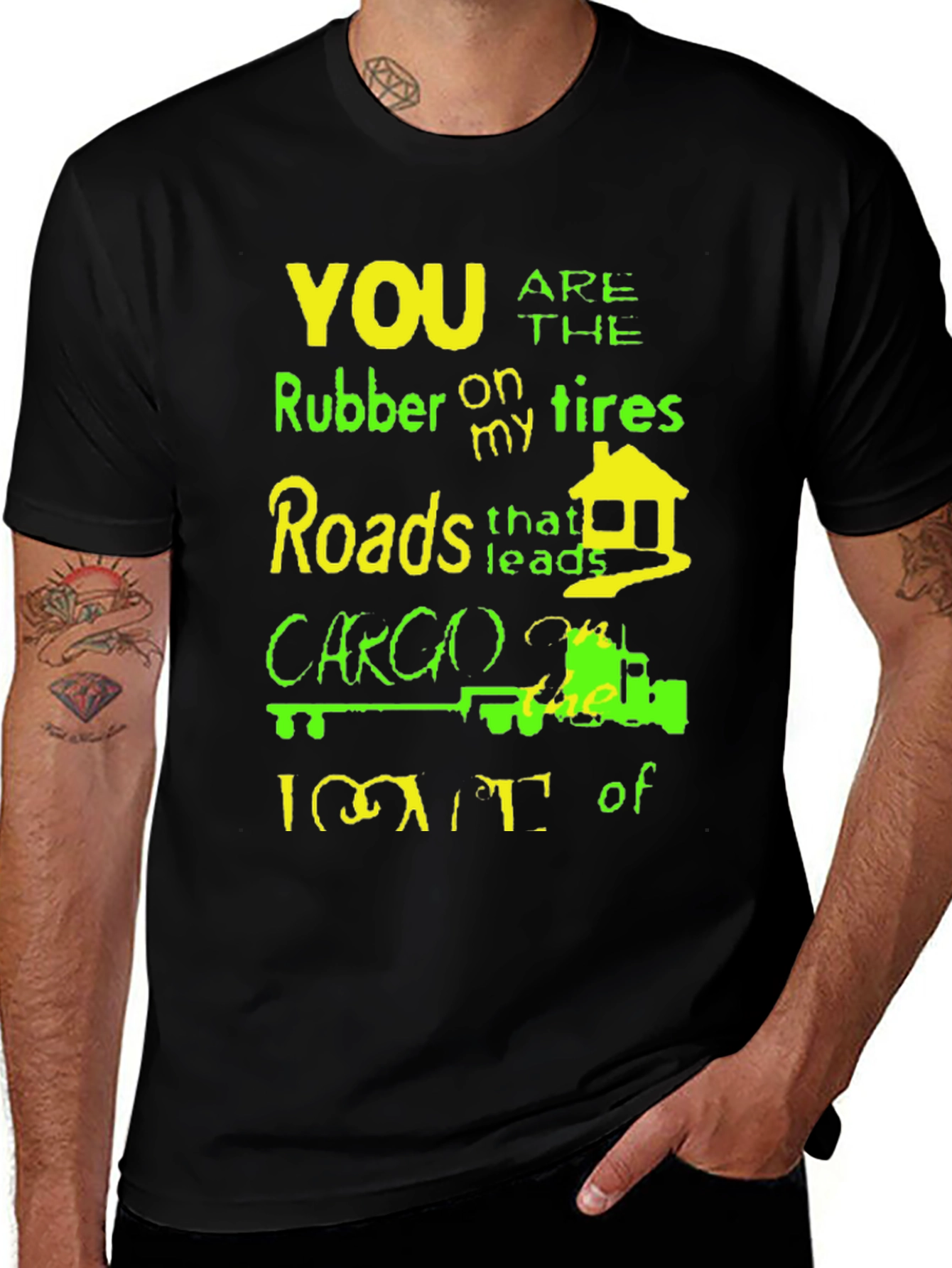 Variant 6 of Humorous Trucker T-Shirt - Rubber on My Tires