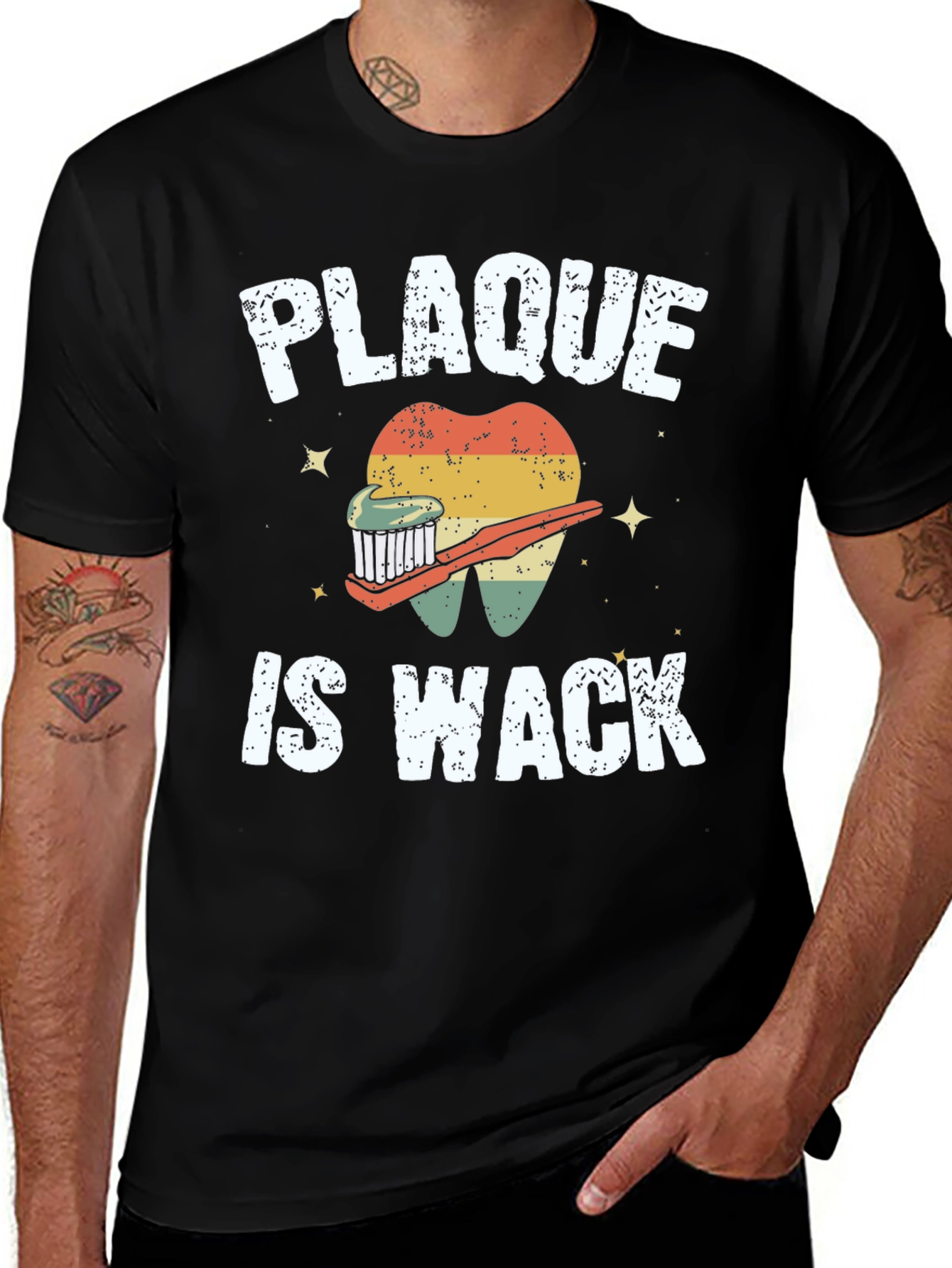 Variant 3 of Plaque is Wack Retro Dental T-Shirt