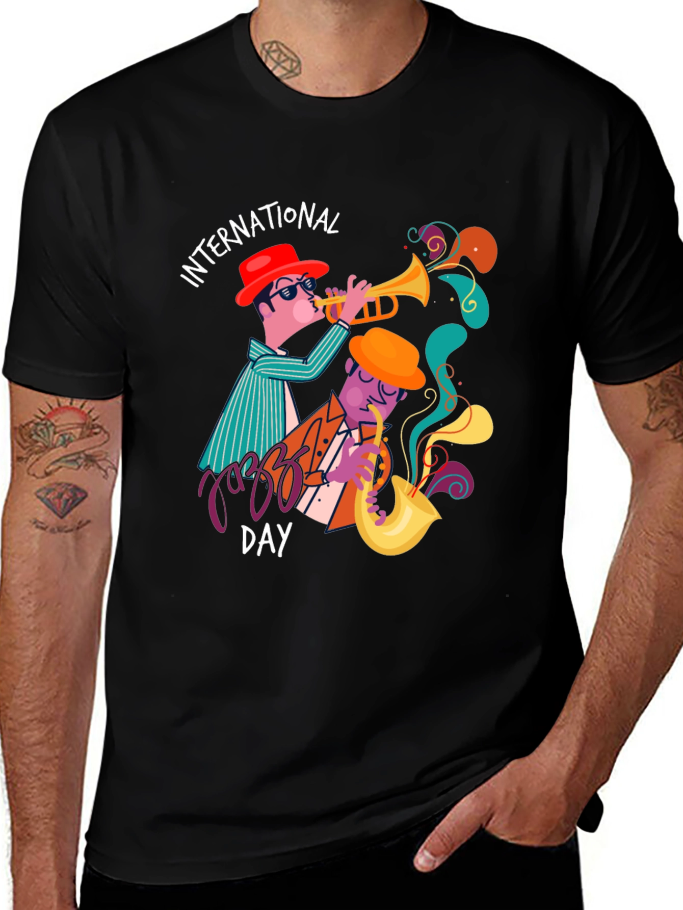 Variant 3 of International Jazz Day Black Graphic T-Shirt