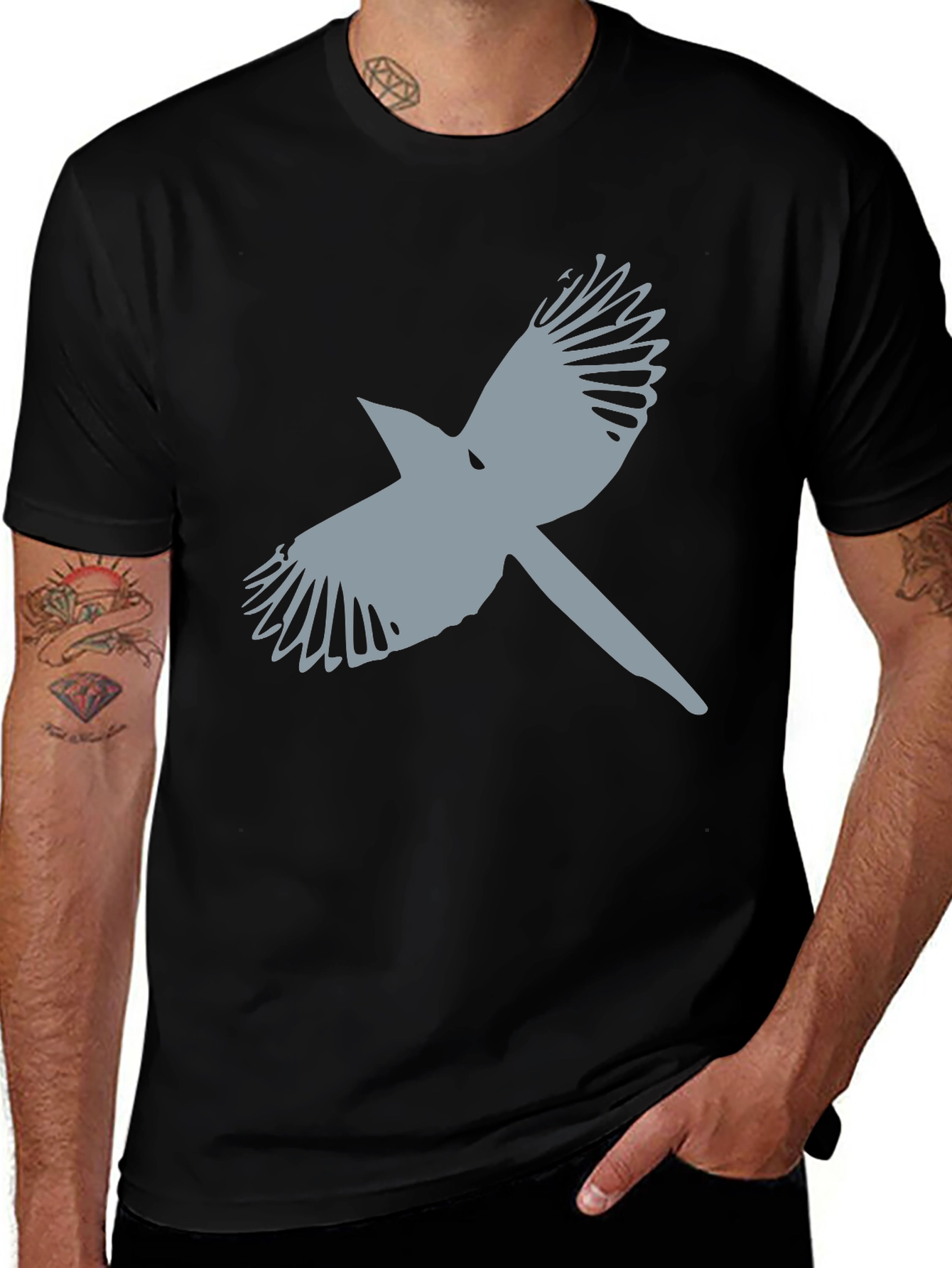 Variant 24 of Raven Graphic Tee - Men's Black T-Shirt