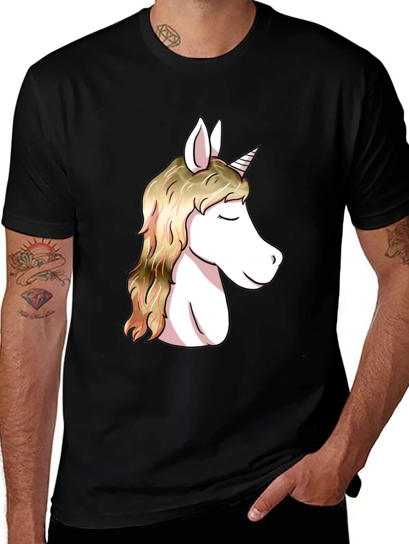 Variant 6 of Unicorn Graphic Black T-Shirt | Stylish Men's Tee