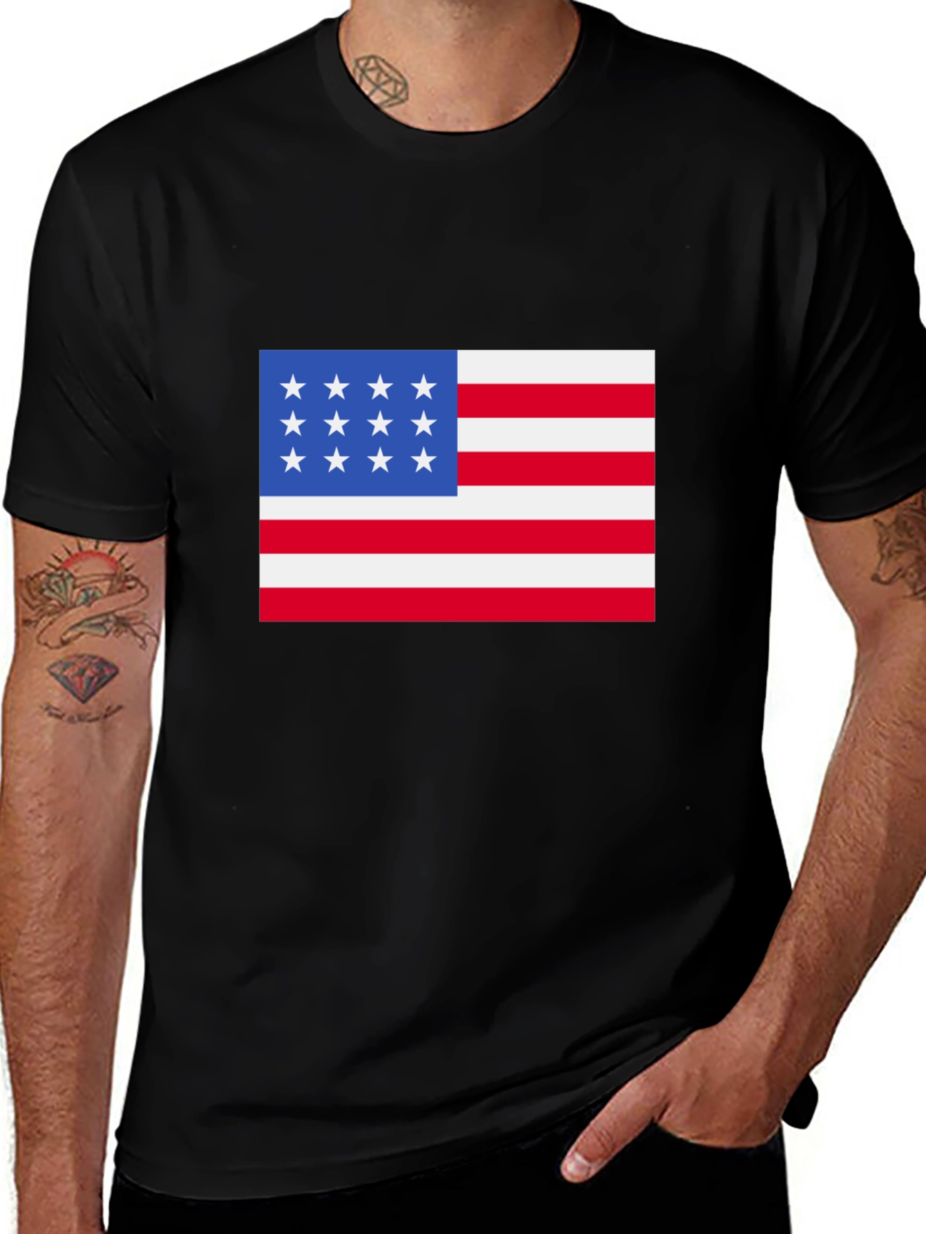Retro Betsy Ross American Flag Patriotic T-Shirt