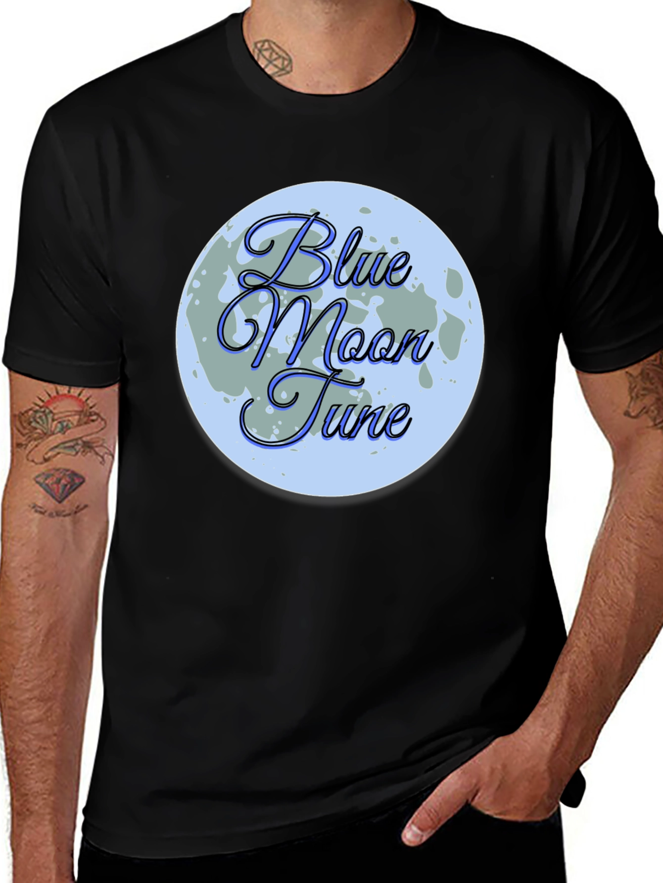 Variant 20 of Blue Moon Tune Black Graphic Tee