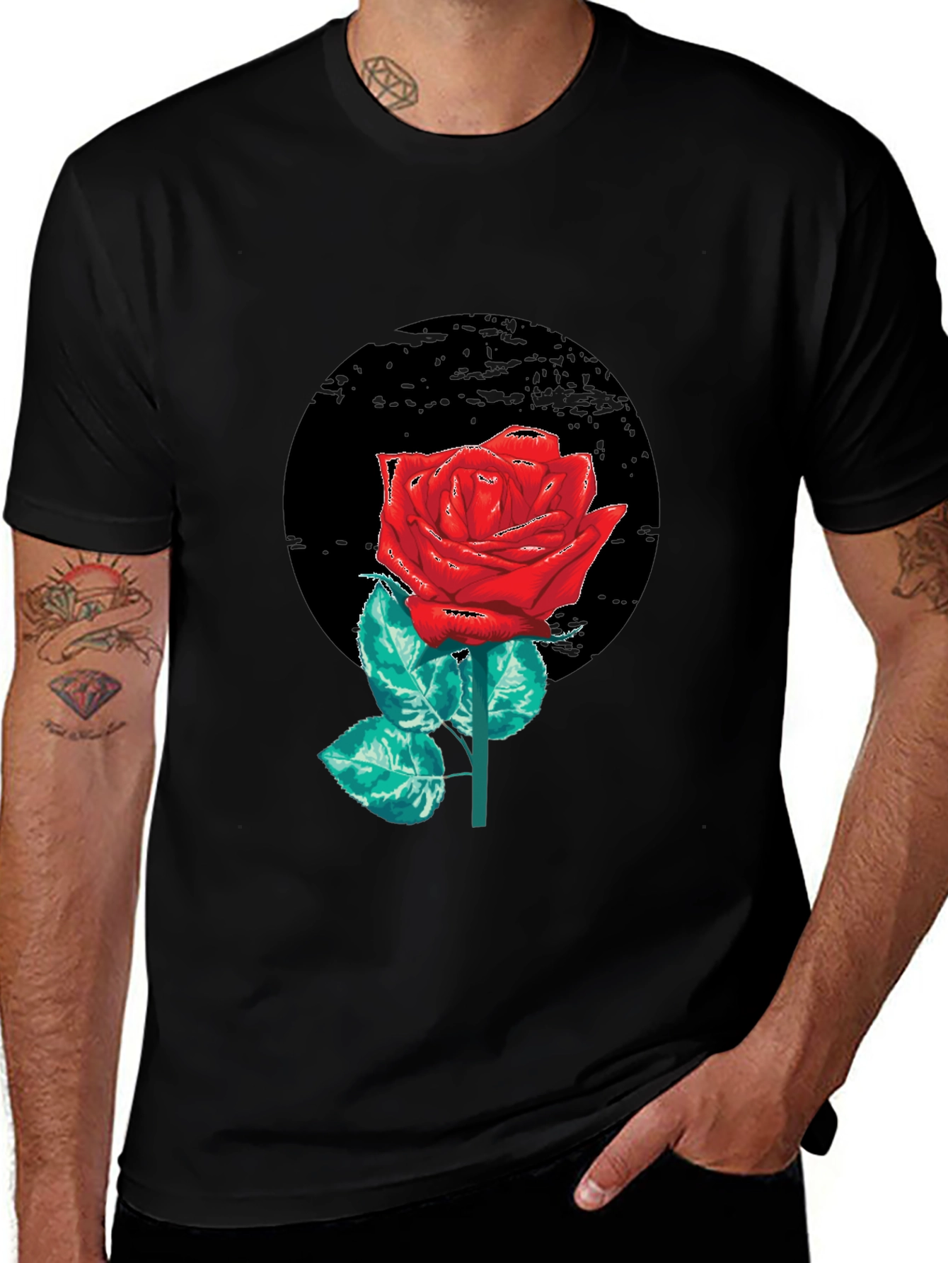 Variant 6 of Black Rose Graphic Tee