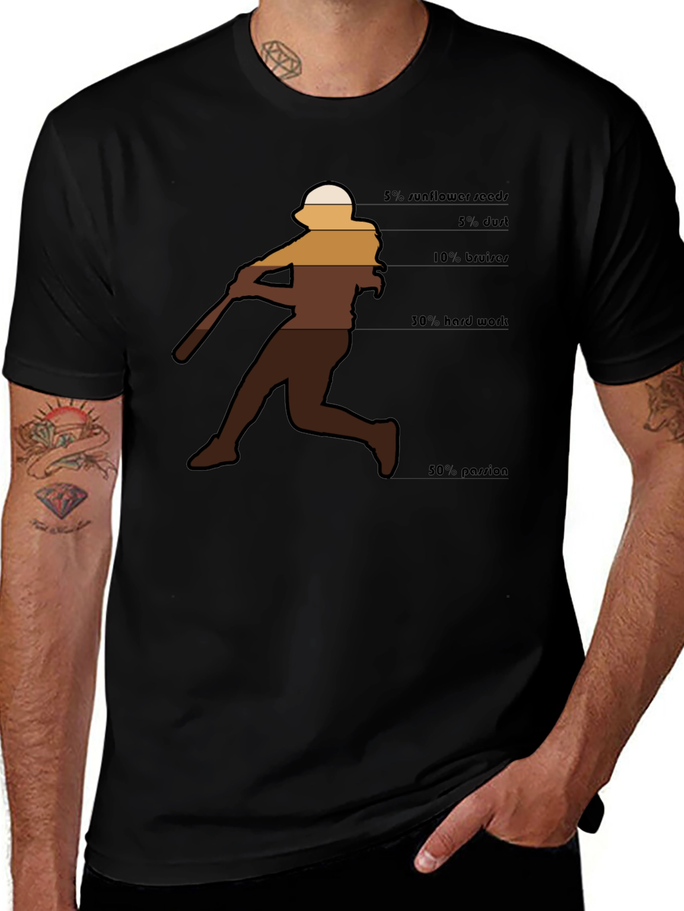 Variant 4 of Baseball Batter T-Shirt: Hard Work & Passion