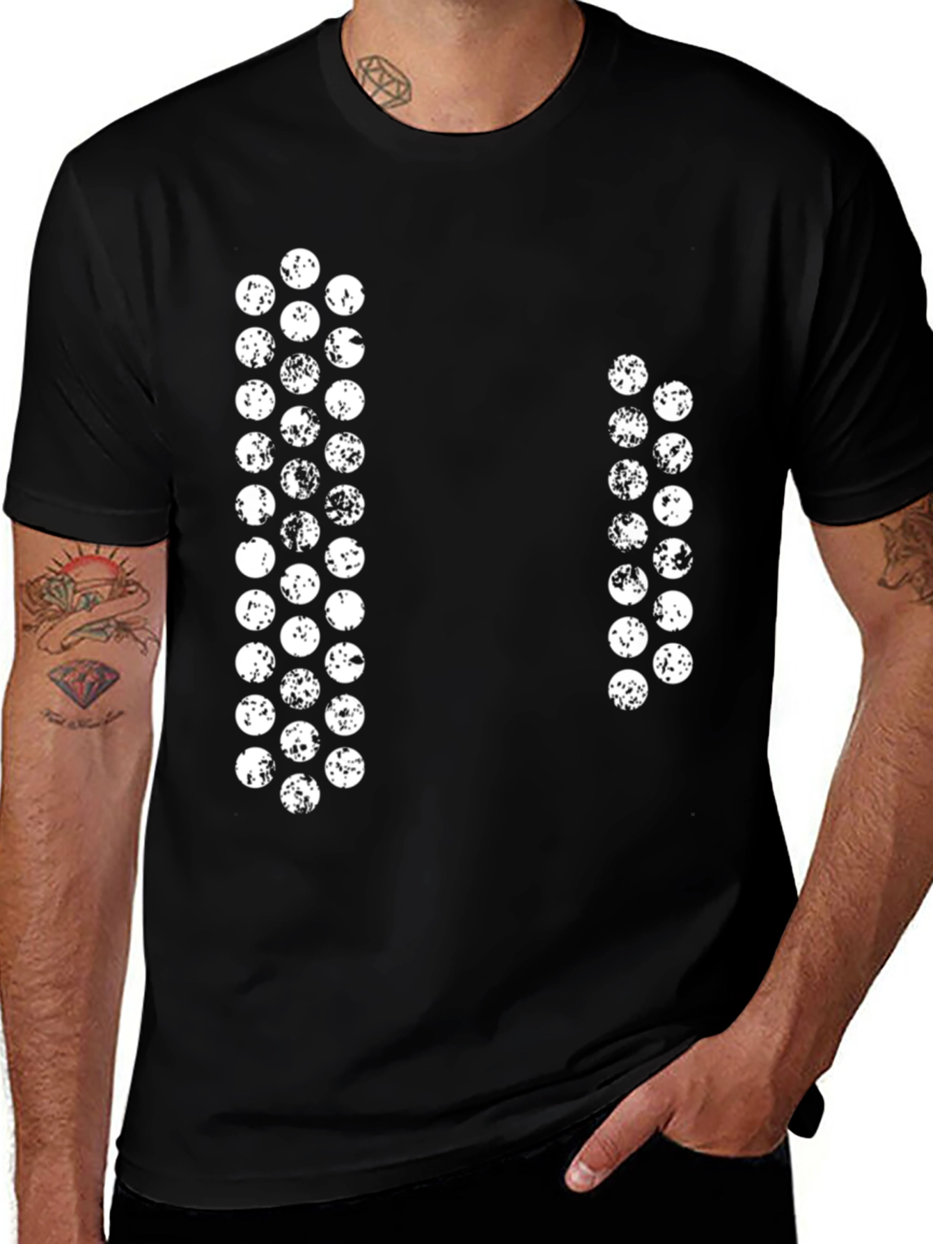 Variant 14 of Unique Graphic Black T-Shirt - Lunar Phases