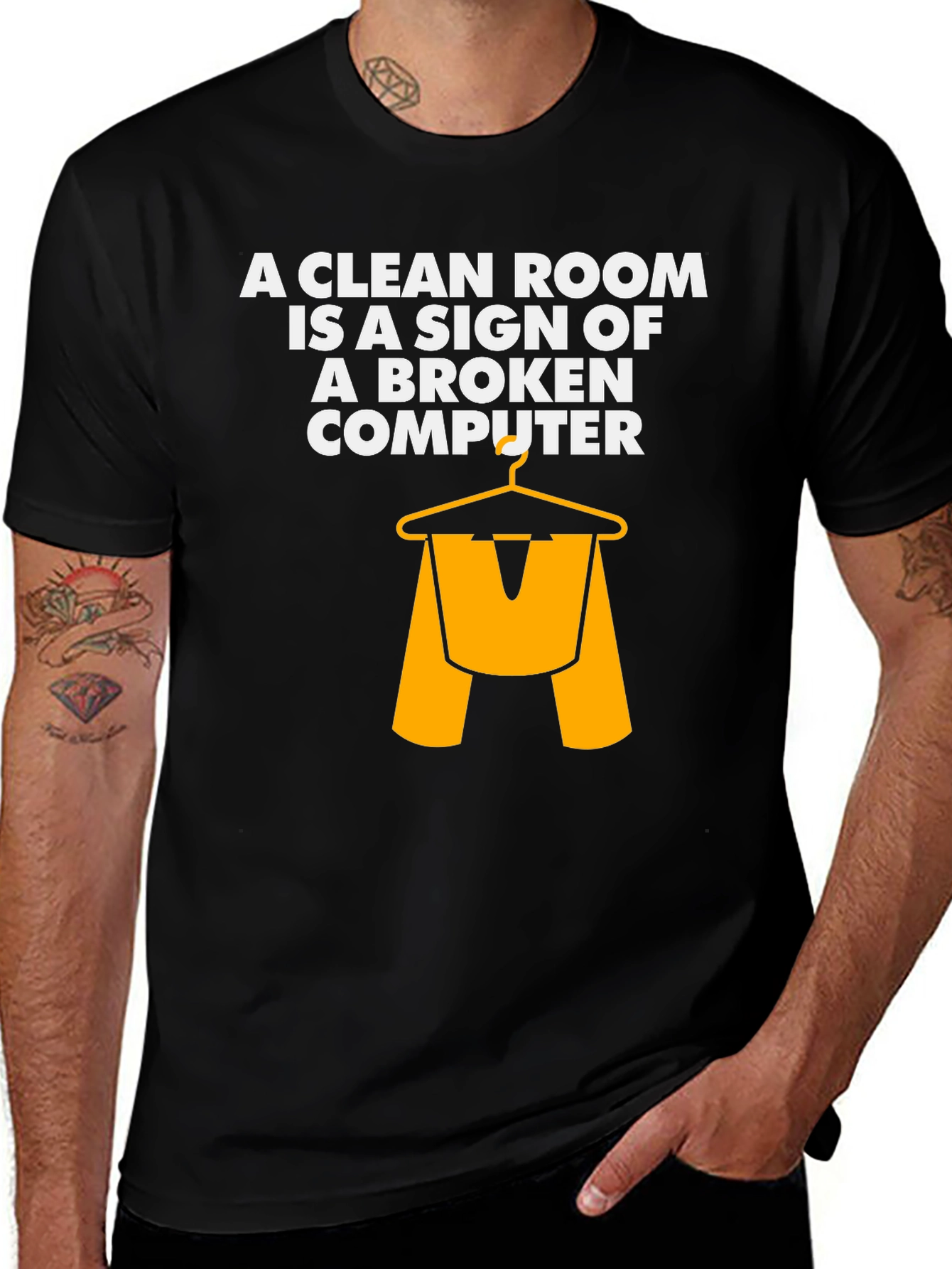 Variant 24 of Funny Computer Geek T-Shirt: Clean Room Broken Computer