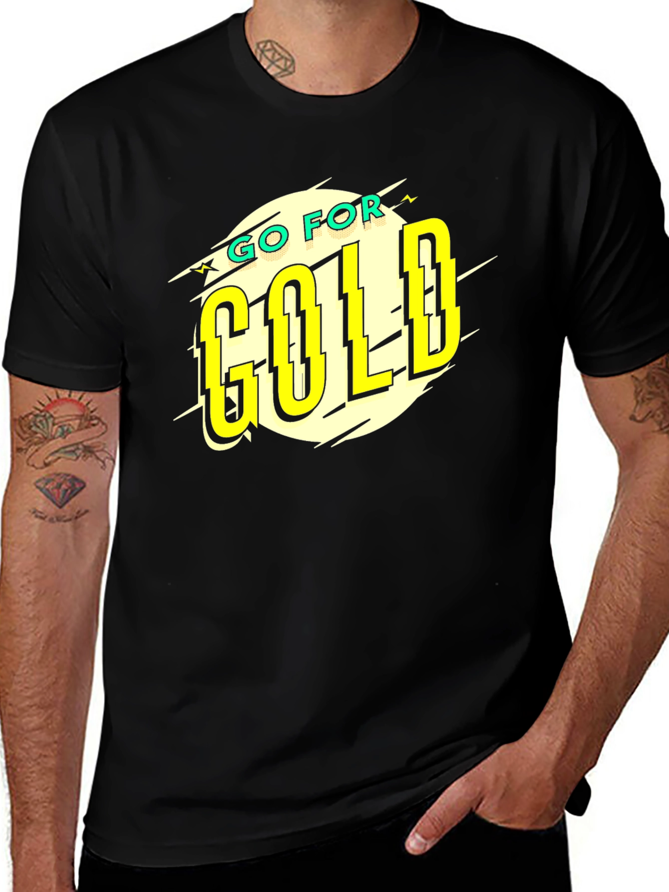Variant 18 of Go For Gold Black Graphic T-Shirt