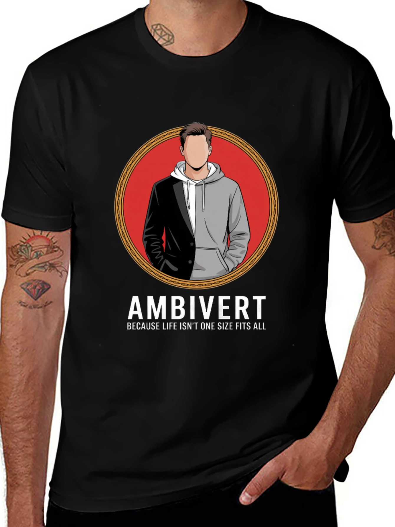 Variant 15 of Ambivert T-Shirt - Because Life Isn't One Size Fits All
