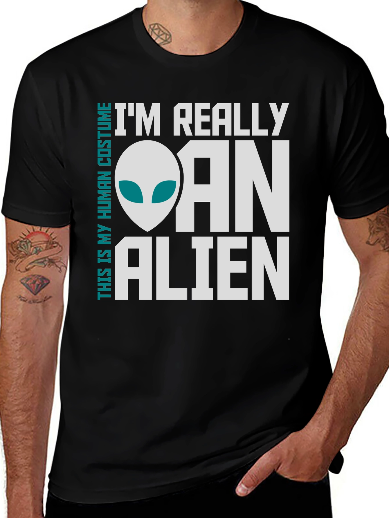 Variant 7 of I'm Really an Alien Costume T-Shirt - Funny Novelty Tee
