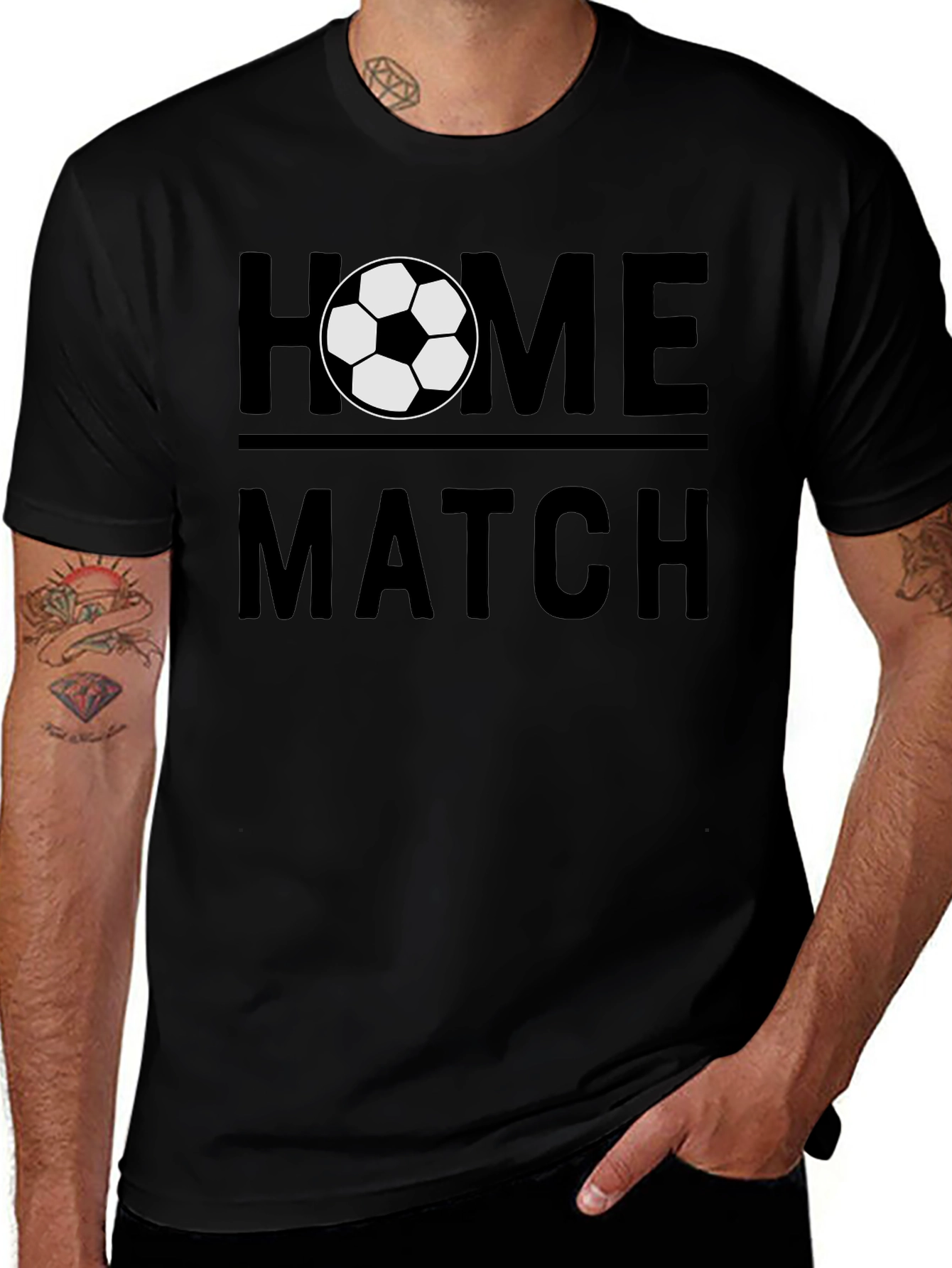 Variant 23 of Home Match Soccer T-Shirt - Black Graphic Tee