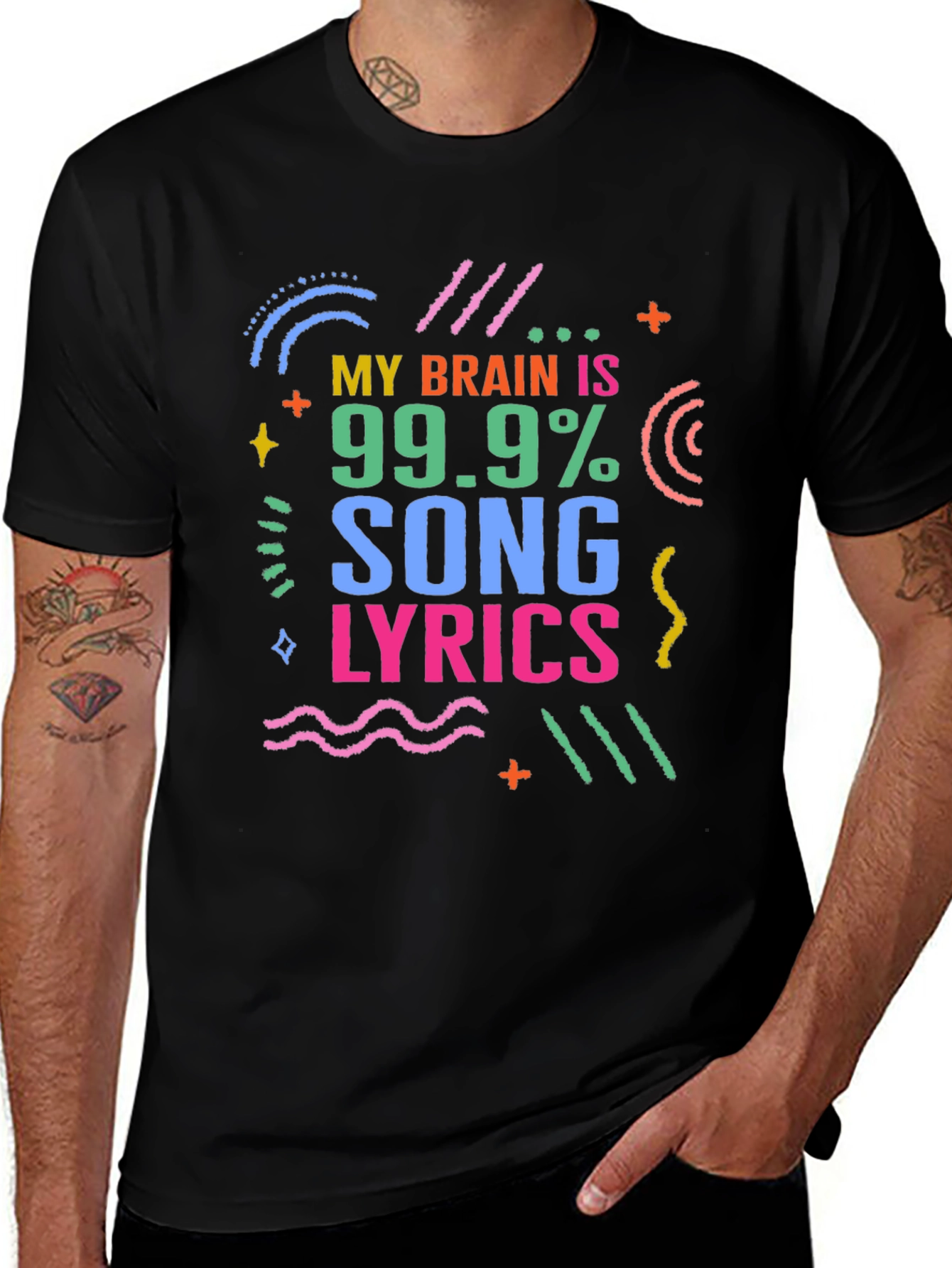 Variant 3 of My Brain Is 99.9% Song Lyrics Tee - Fun Music Lover T-Shirt