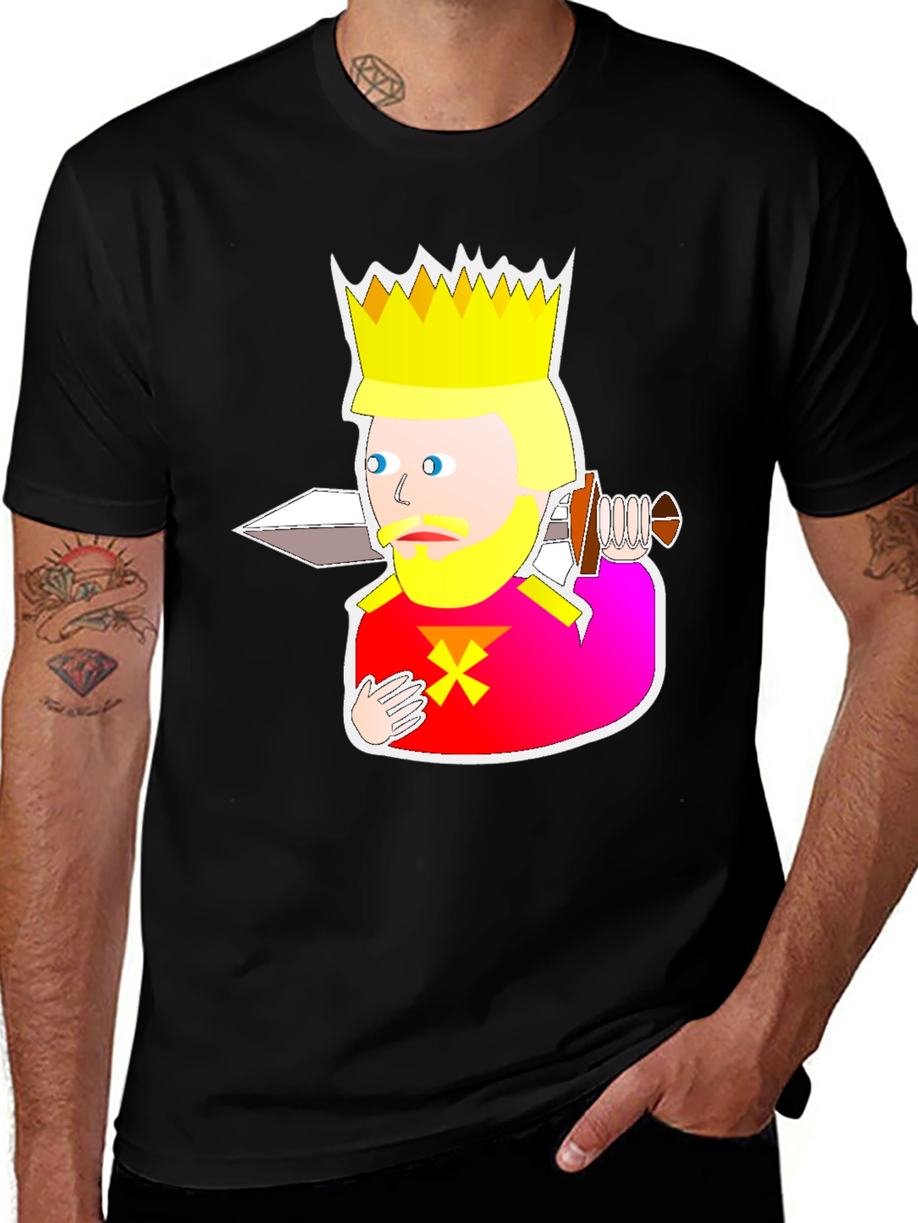 Variant 26 of King Cartoon Graphic Black T-Shirt